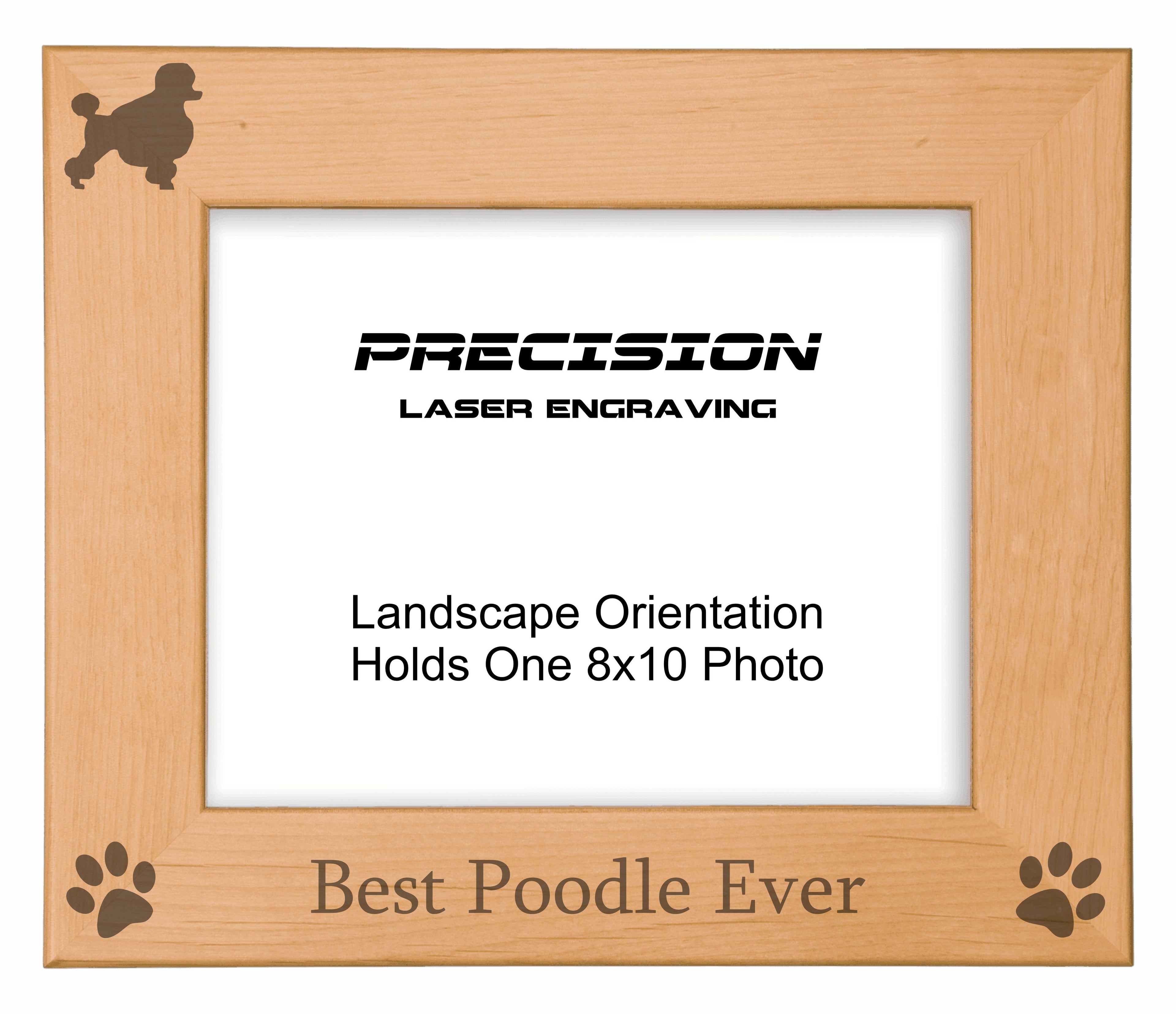 Best Poodle Ever Picture Frame, Engraved Natural Wood Photo Frame, 4x6 5x7 8x10, Pet Frames