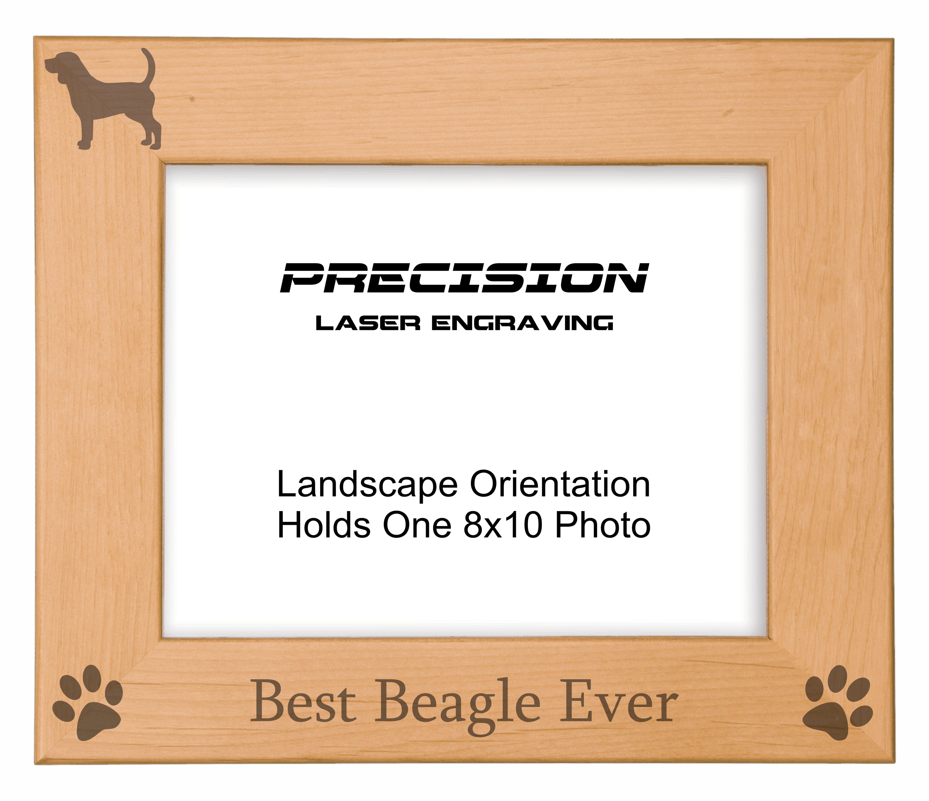 Best Beagle Ever Picture Frame, Engraved Natural Wood Photo Frame, 4x6 5x7 8x10, Pet Frames
