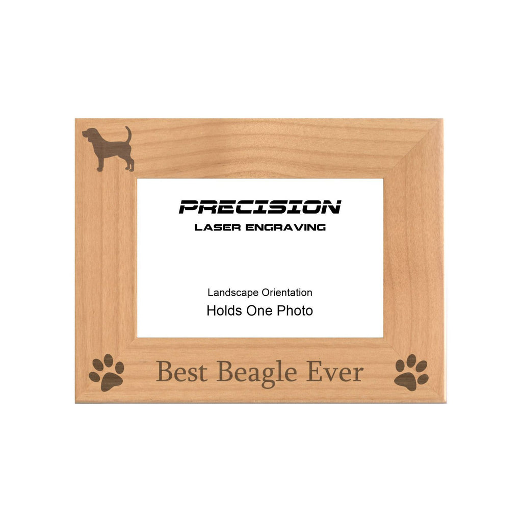 Best Beagle Ever Picture Frame, Engraved Natural Wood Photo Frame, 4x6 5x7 8x10, Pet Frames