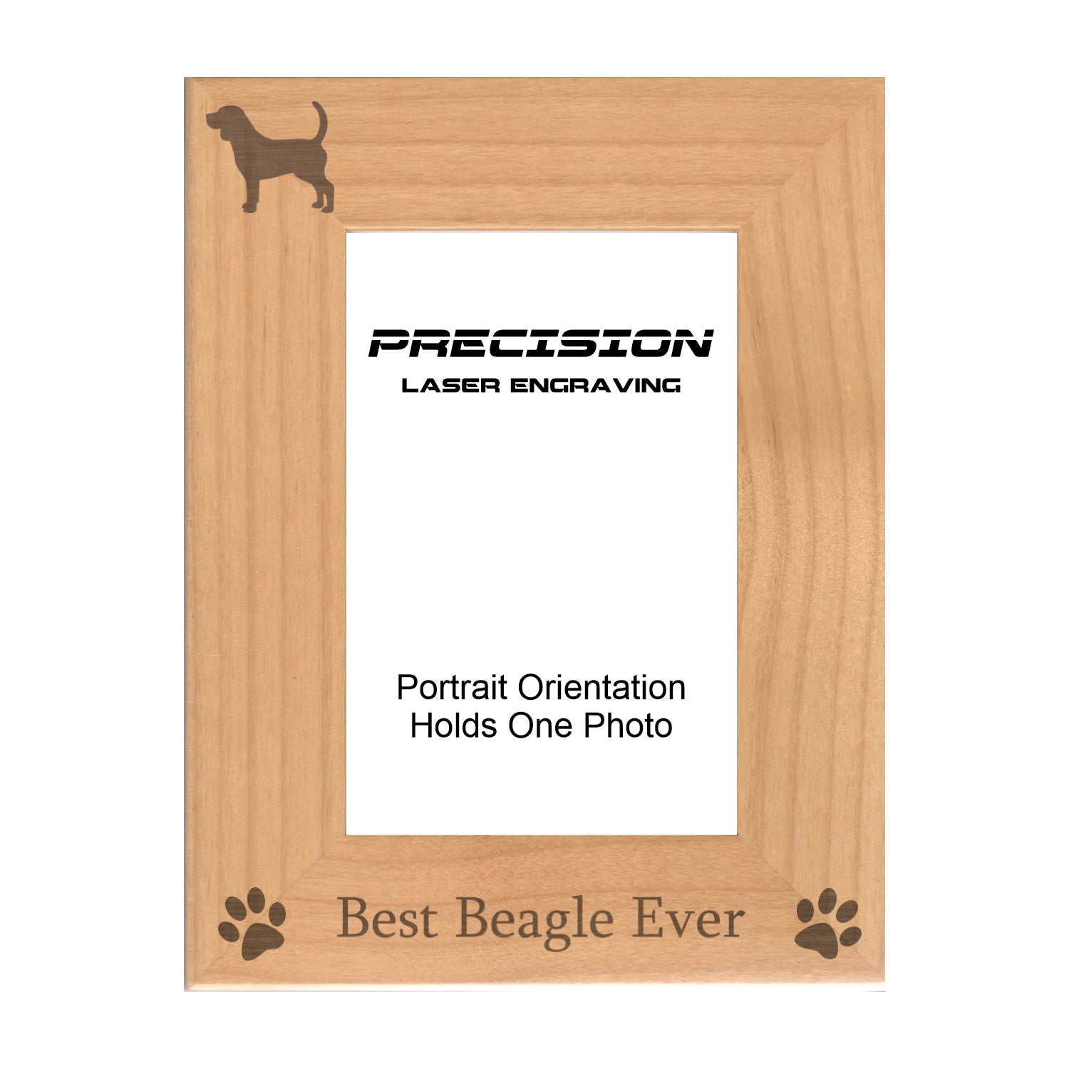Best Beagle Ever Picture Frame, Engraved Natural Wood Photo Frame, 4x6 5x7 8x10, Pet Frames