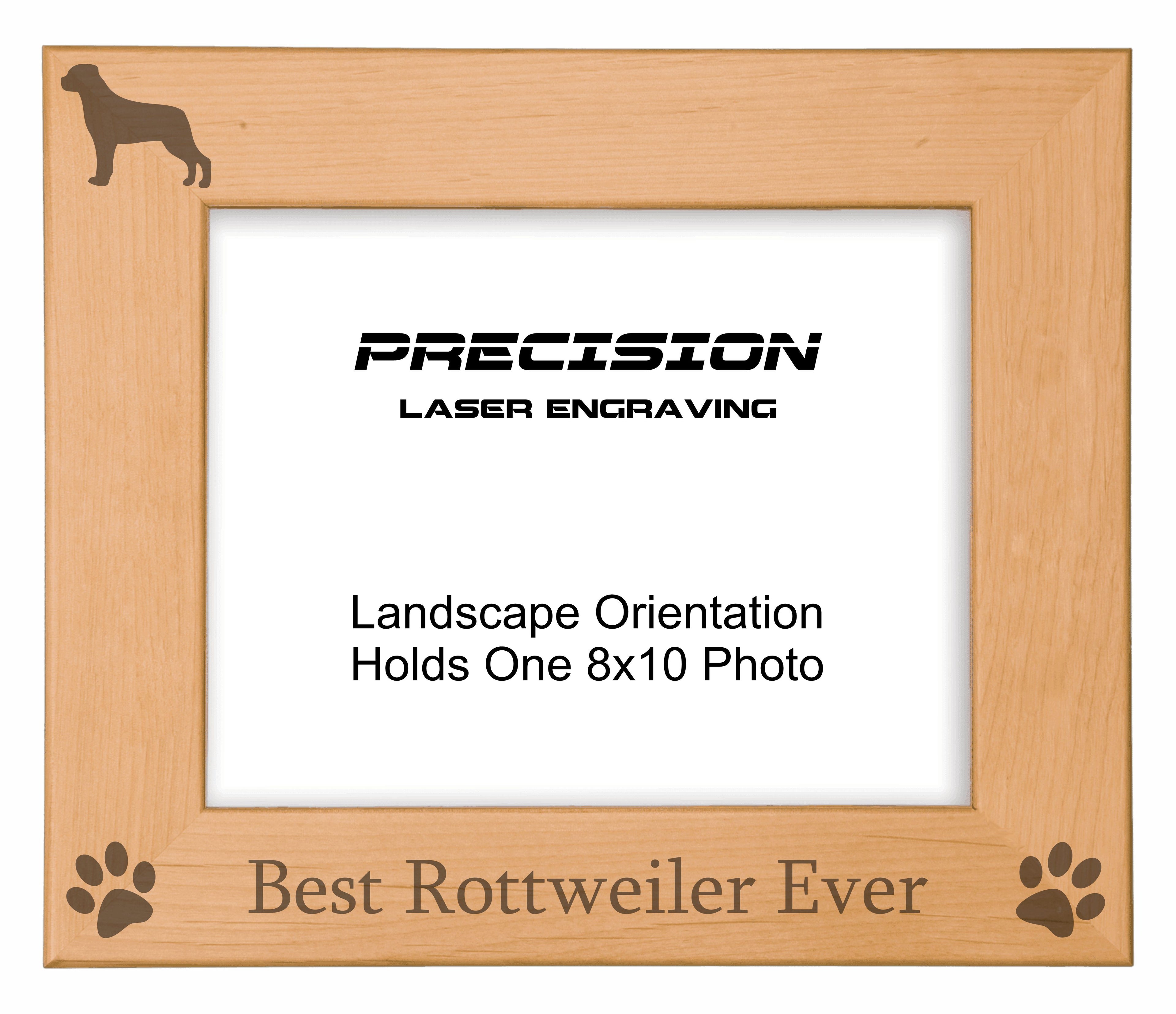 Best Rottweiler Ever Picture Frame, Engraved Natural Wood Photo Frame, 4x6 5x7 8x10, Pet Frames
