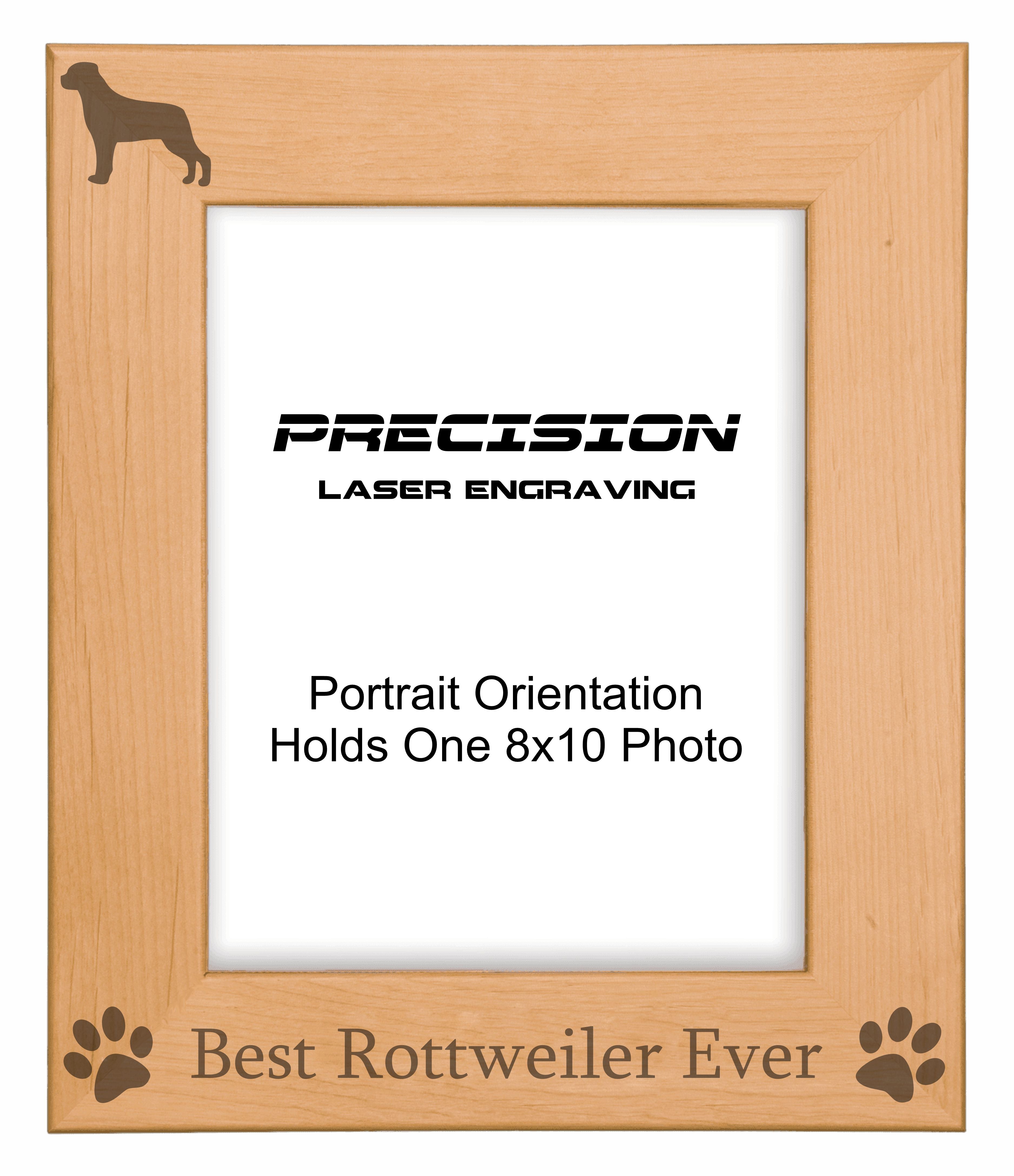 Best Rottweiler Ever Picture Frame, Engraved Natural Wood Photo Frame, 4x6 5x7 8x10, Pet Frames