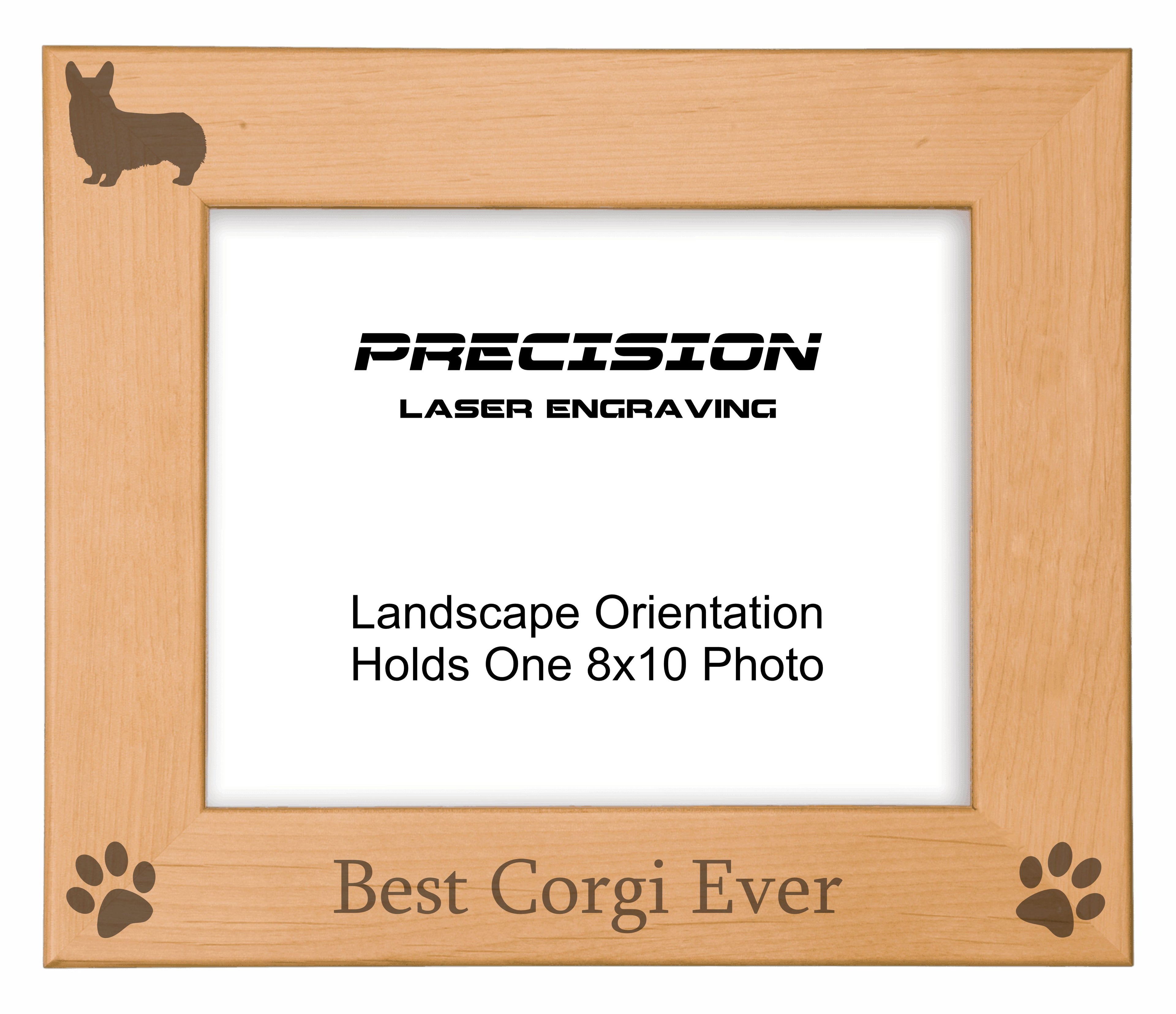 Best Corgi Ever Picture Frame, Engraved Natural Wood Photo Frame, 4x6 5x7 8x10, Pet Frames