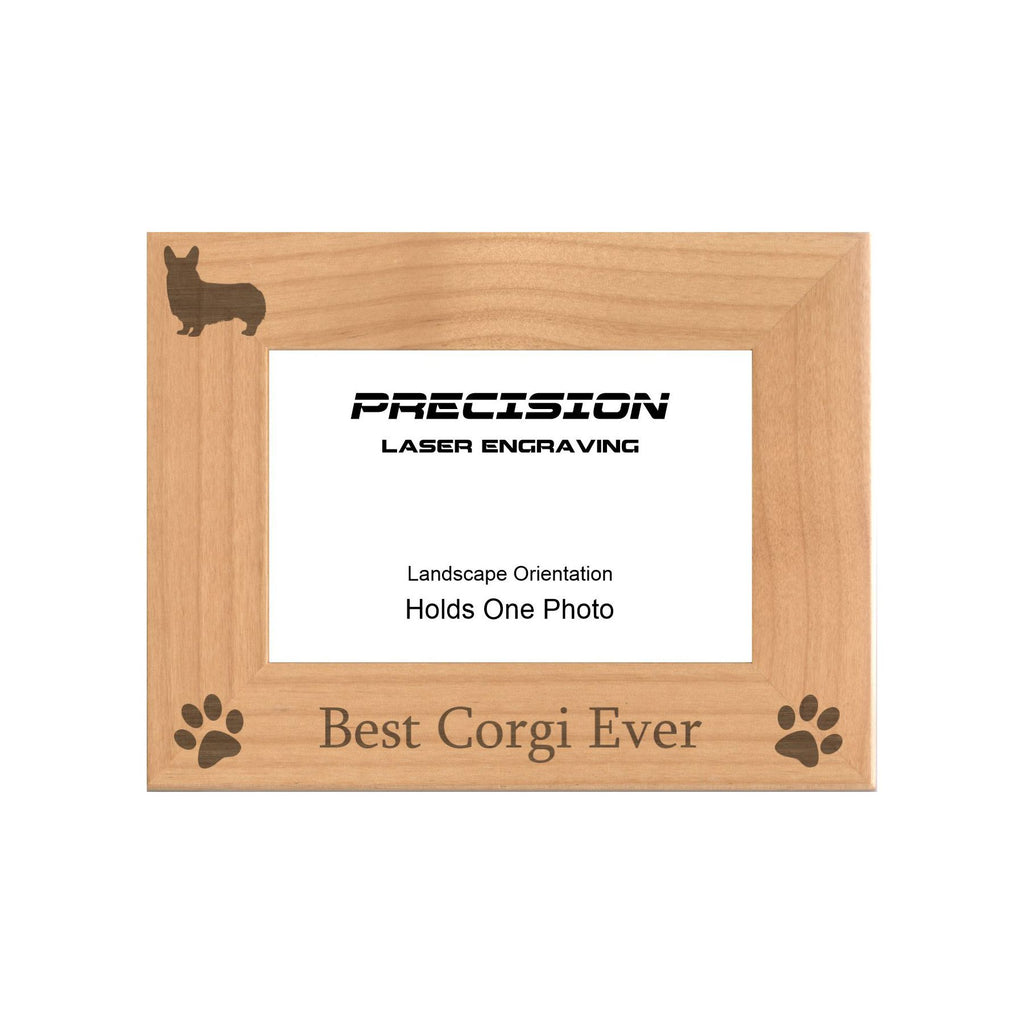 Best Corgi Ever Picture Frame, Engraved Natural Wood Photo Frame, 4x6 5x7 8x10, Pet Frames