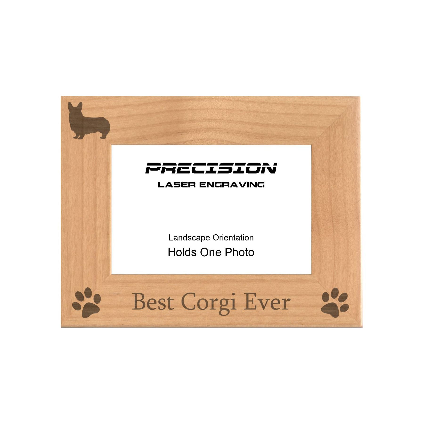 Best Corgi Ever Picture Frame, Engraved Natural Wood Photo Frame, 4x6 5x7 8x10, Pet Frames