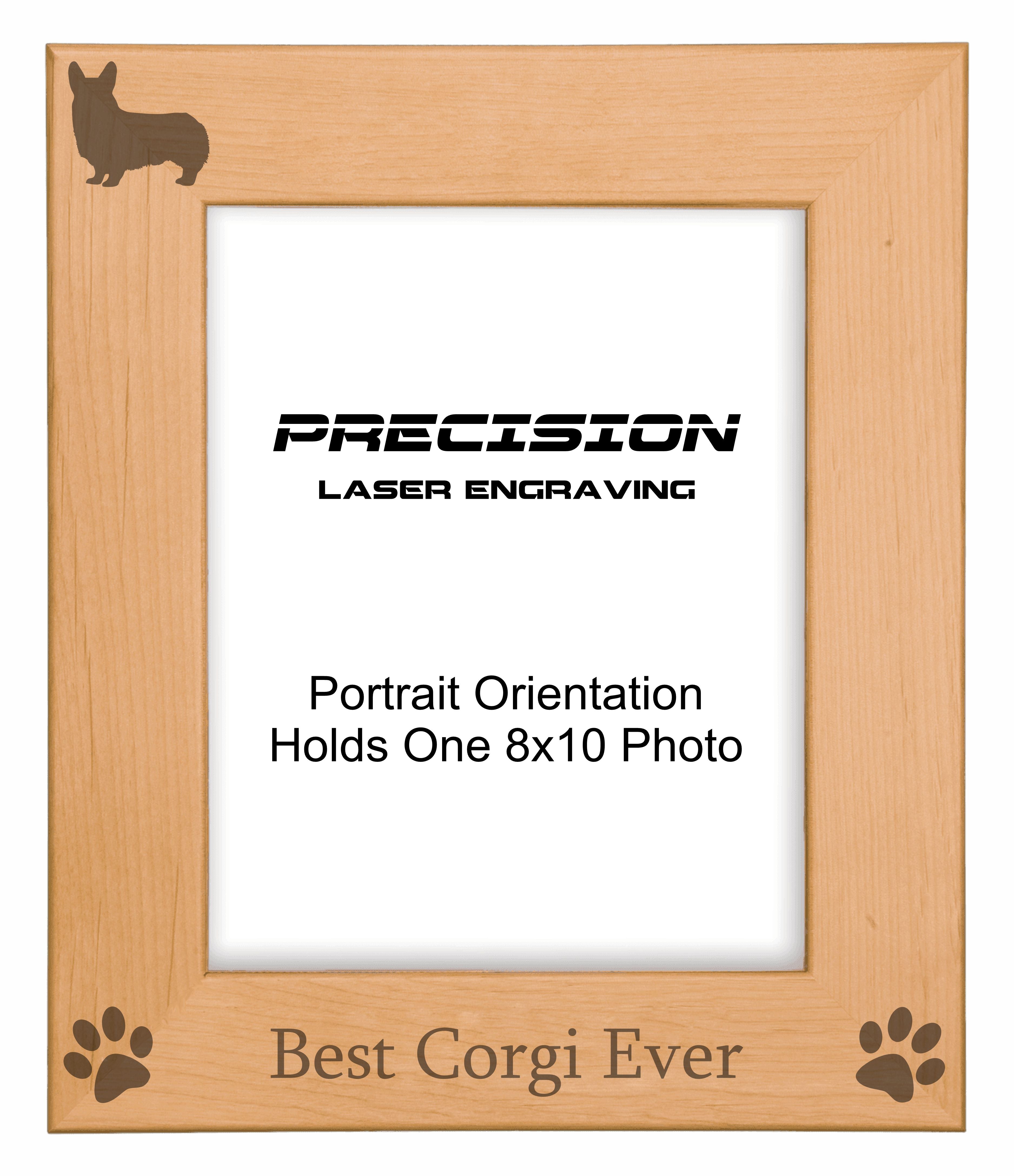 Best Corgi Ever Picture Frame, Engraved Natural Wood Photo Frame, 4x6 5x7 8x10, Pet Frames
