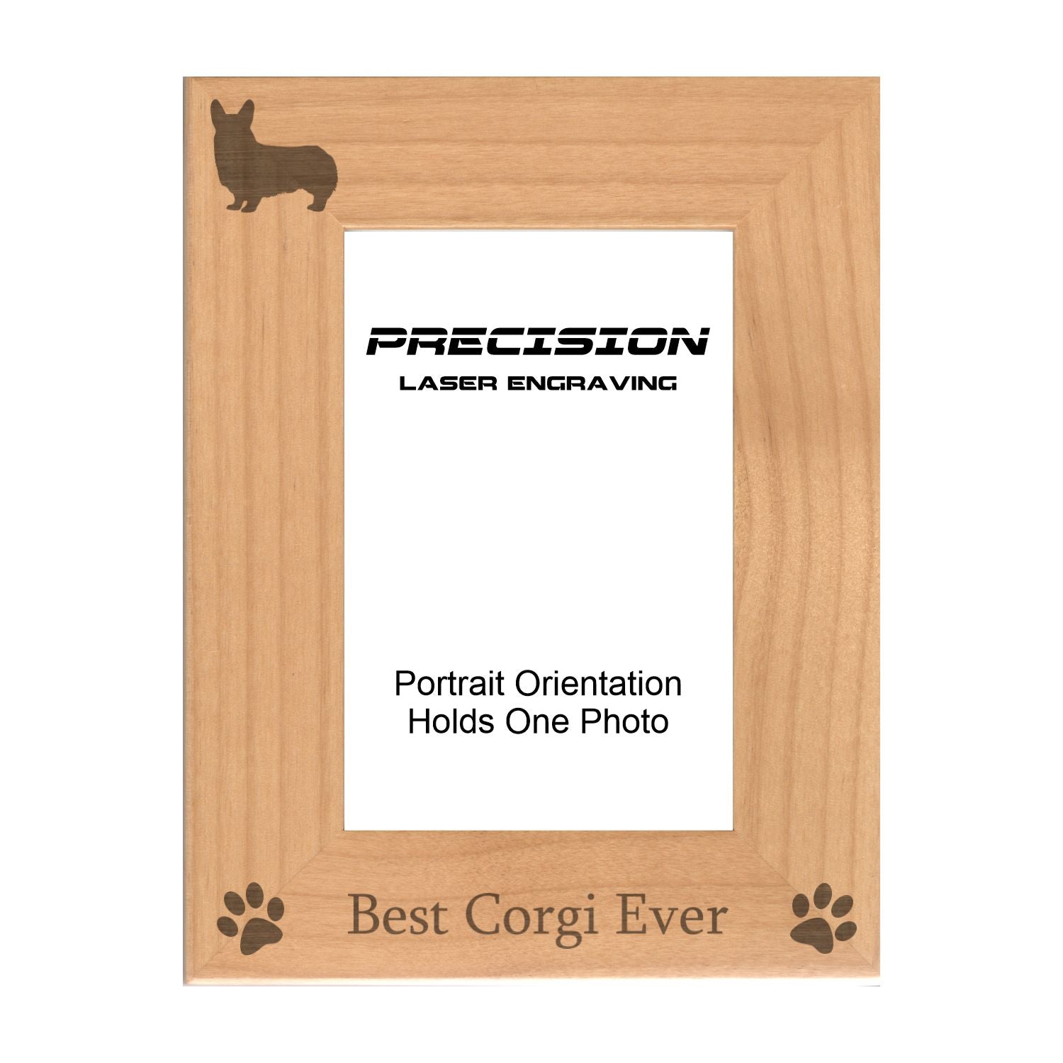 Best Corgi Ever Picture Frame, Engraved Natural Wood Photo Frame, 4x6 5x7 8x10, Pet Frames