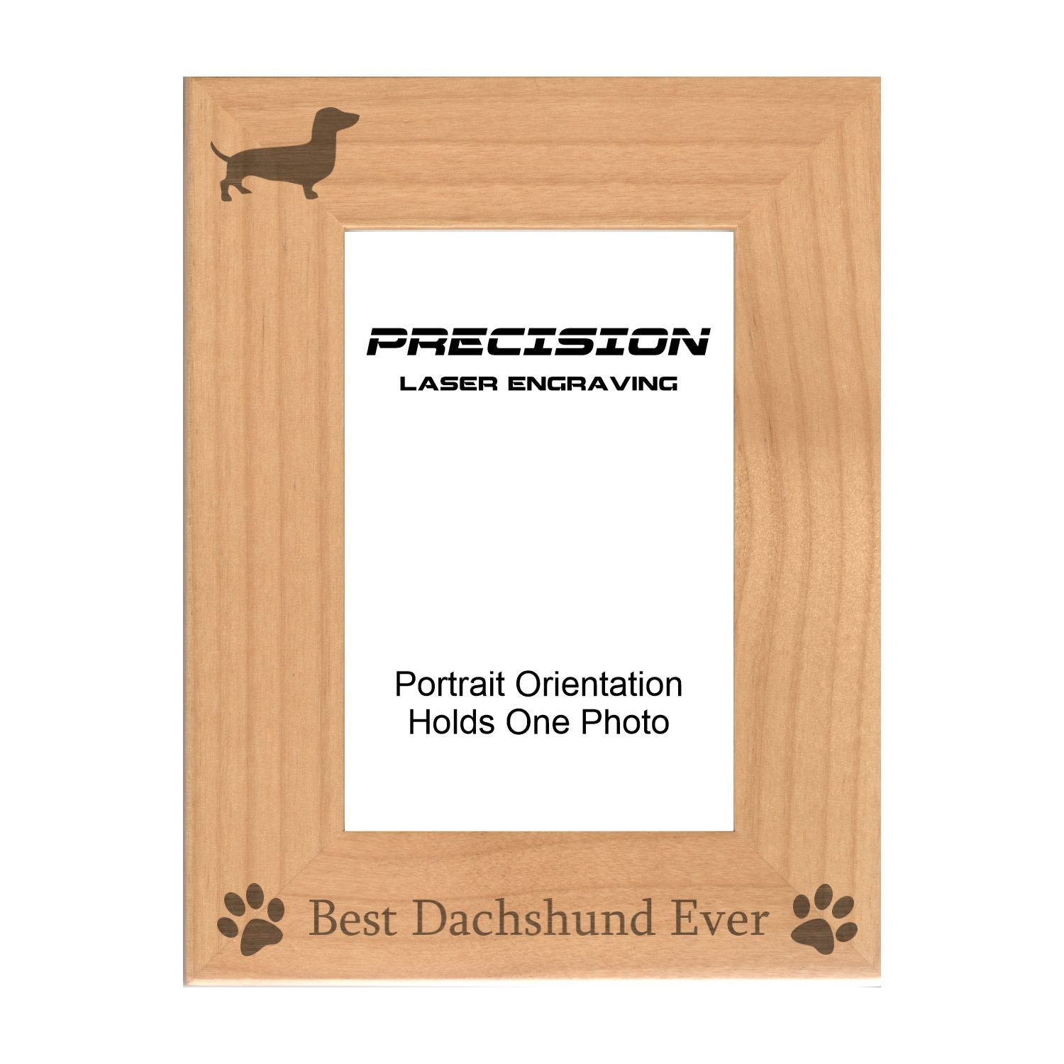 Best Dachshund Ever Picture Frame, Engraved Natural Wood Photo Frame, 4x6 5x7 8x10, Pet Frames