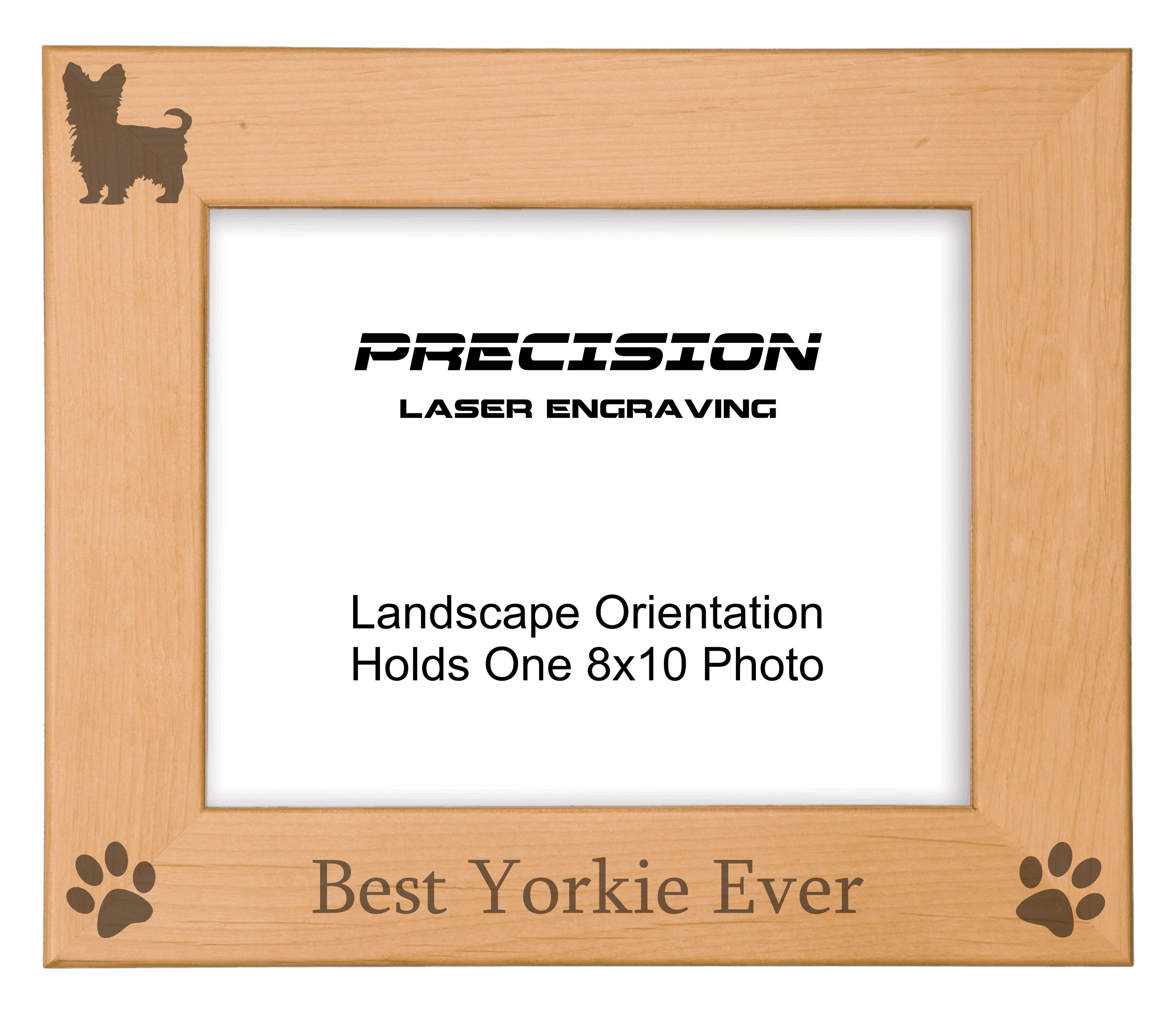 Best Yorkie Ever Picture Frame, Engraved Natural Wood Photo Frame, 4x6 5x7 8x10, Pet Frames