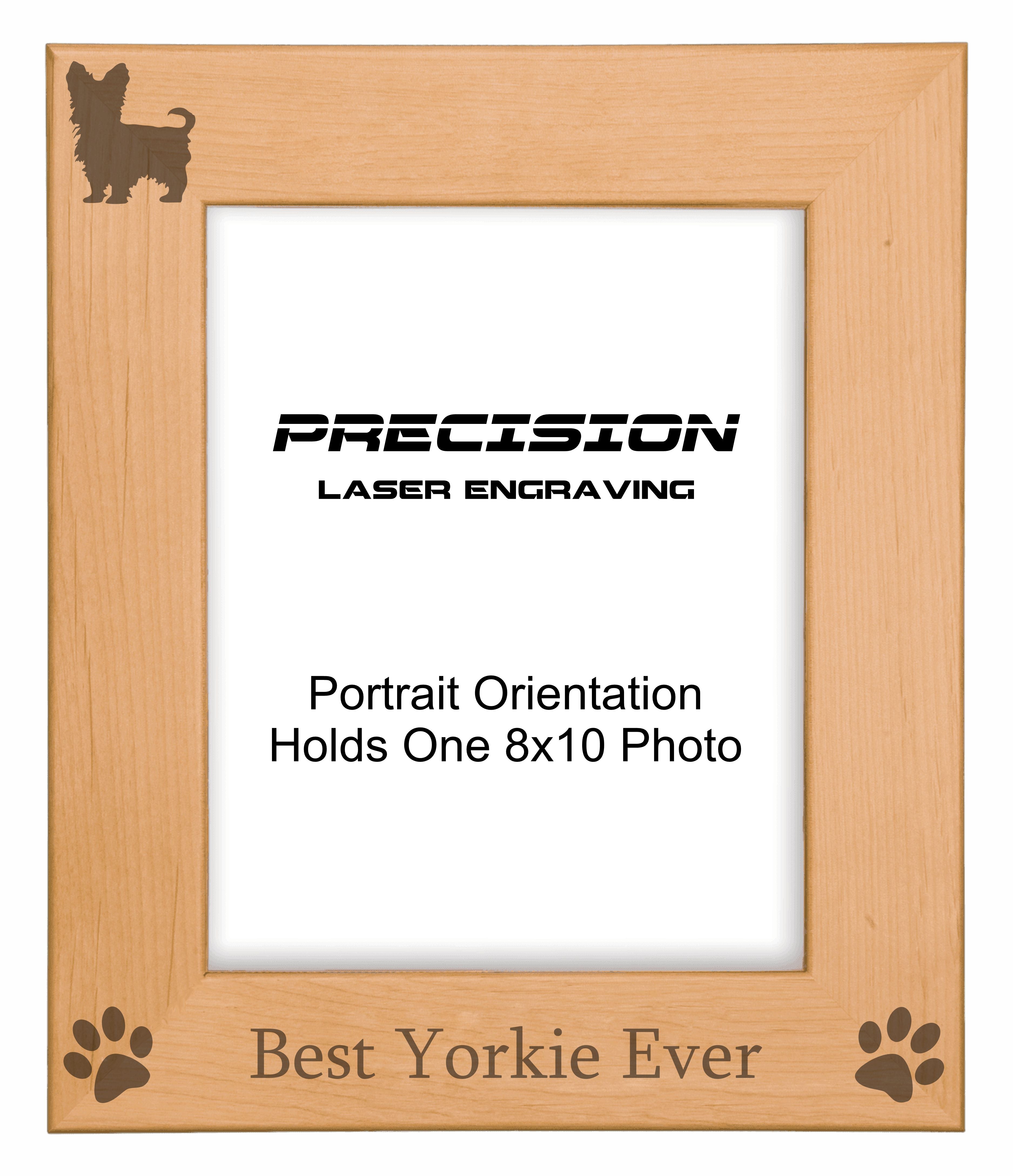 Best Yorkie Ever Picture Frame, Engraved Natural Wood Photo Frame, 4x6 5x7 8x10, Pet Frames
