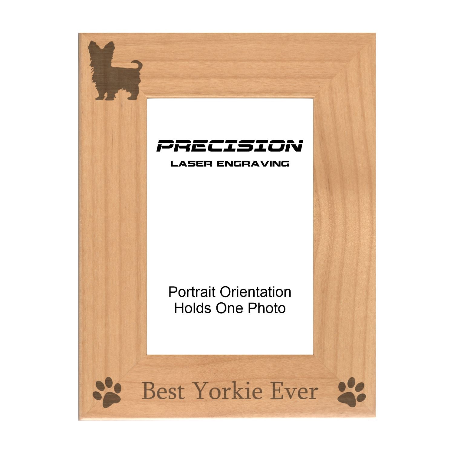 Best Yorkie Ever Picture Frame, Engraved Natural Wood Photo Frame, 4x6 5x7 8x10, Pet Frames