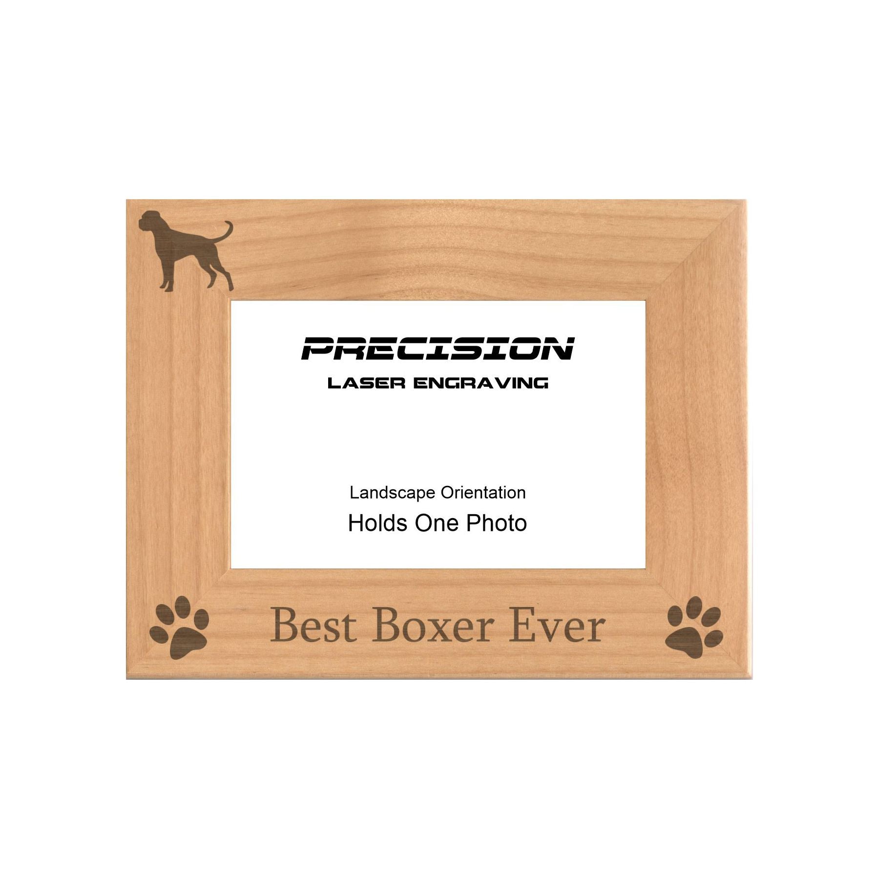 Best Boxer Ever Picture Frame, Engraved Natural Wood Photo Frame, 4x6 5x7 8x10, Pet Frames