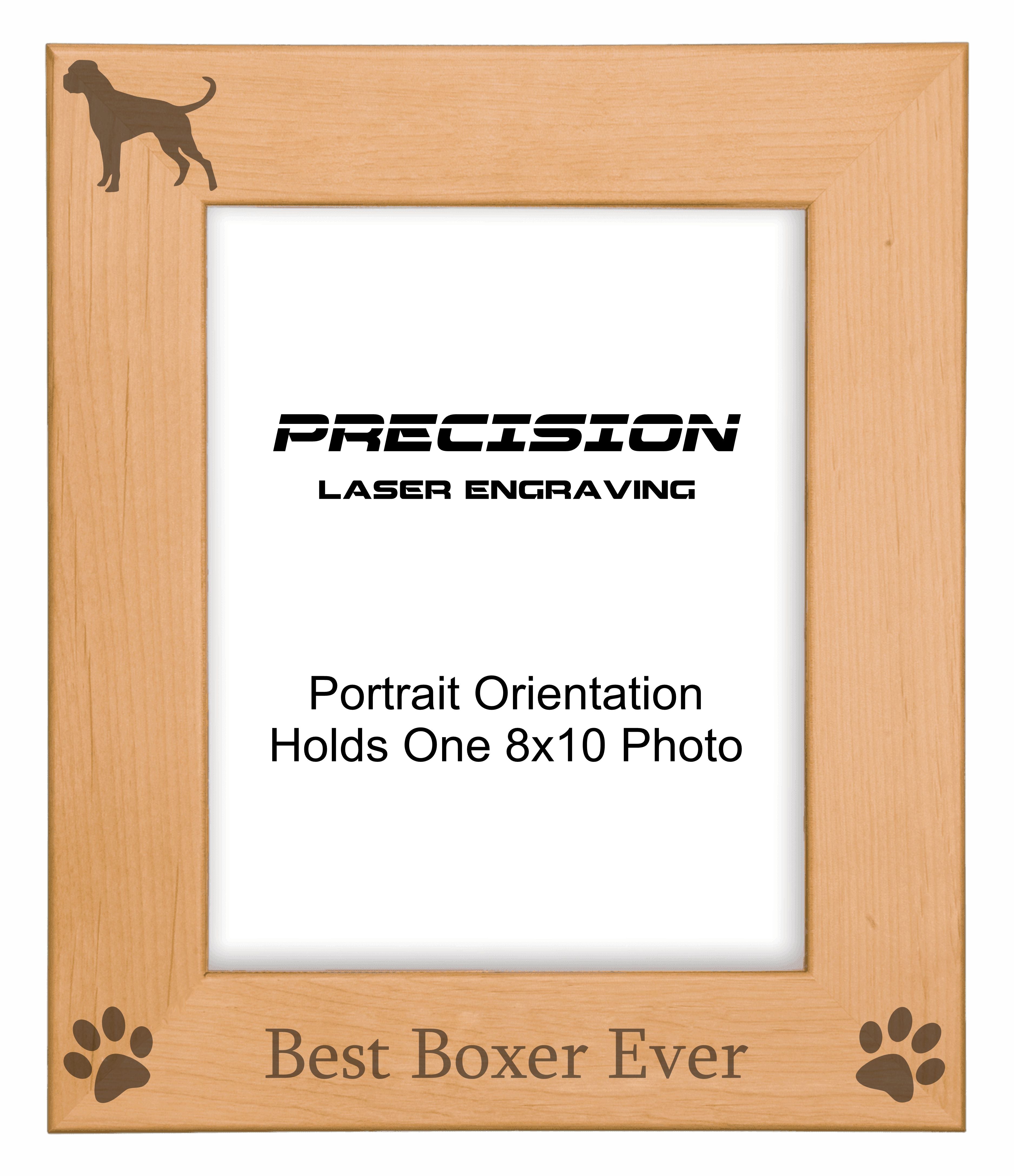 Best Boxer Ever Picture Frame, Engraved Natural Wood Photo Frame, 4x6 5x7 8x10, Pet Frames