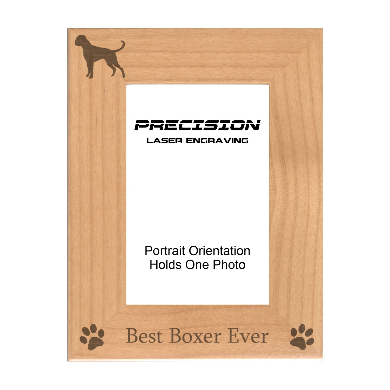 Best Boxer Ever Picture Frame, Engraved Natural Wood Photo Frame, 4x6 5x7 8x10, Pet Frames