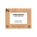 Best Pug Ever Picture Frame, Engraved Natural Wood Photo Frame, 4x6 5x7 8x10, Pet Frames