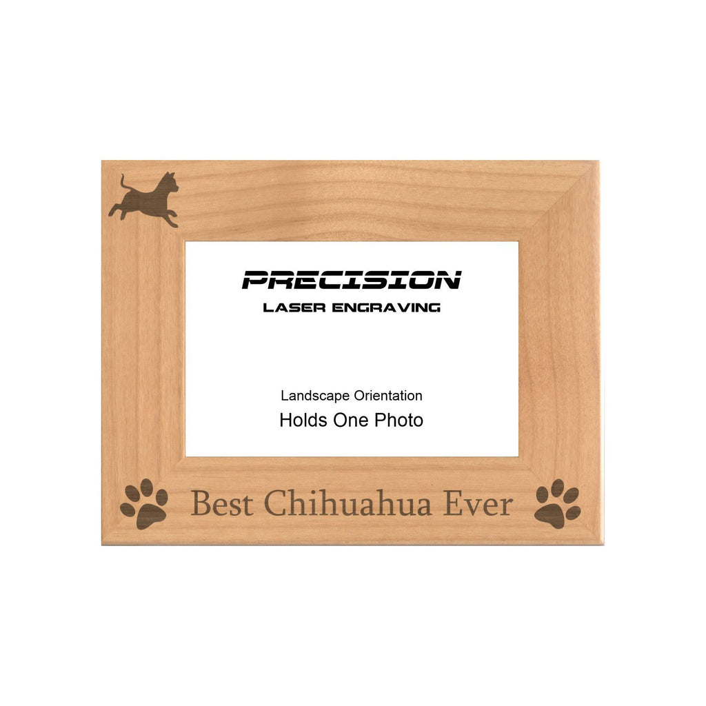 Best Chihuahua Ever Picture Frame, Engraved Natural Wood Photo Frame, 4x6 5x7 8x10, Pet Frames
