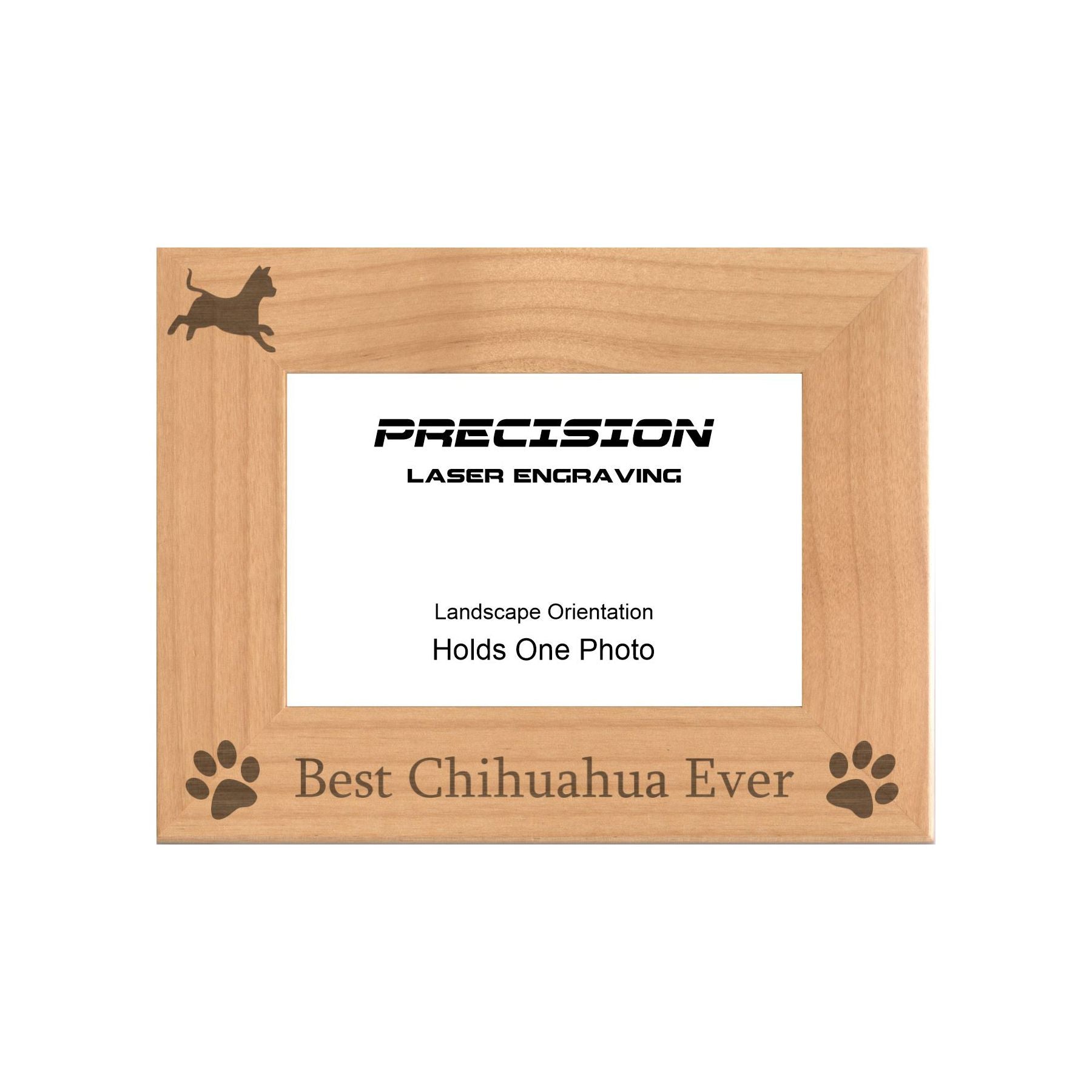 Best Chihuahua Ever Picture Frame, Engraved Natural Wood Photo Frame, 4x6 5x7 8x10, Pet Frames