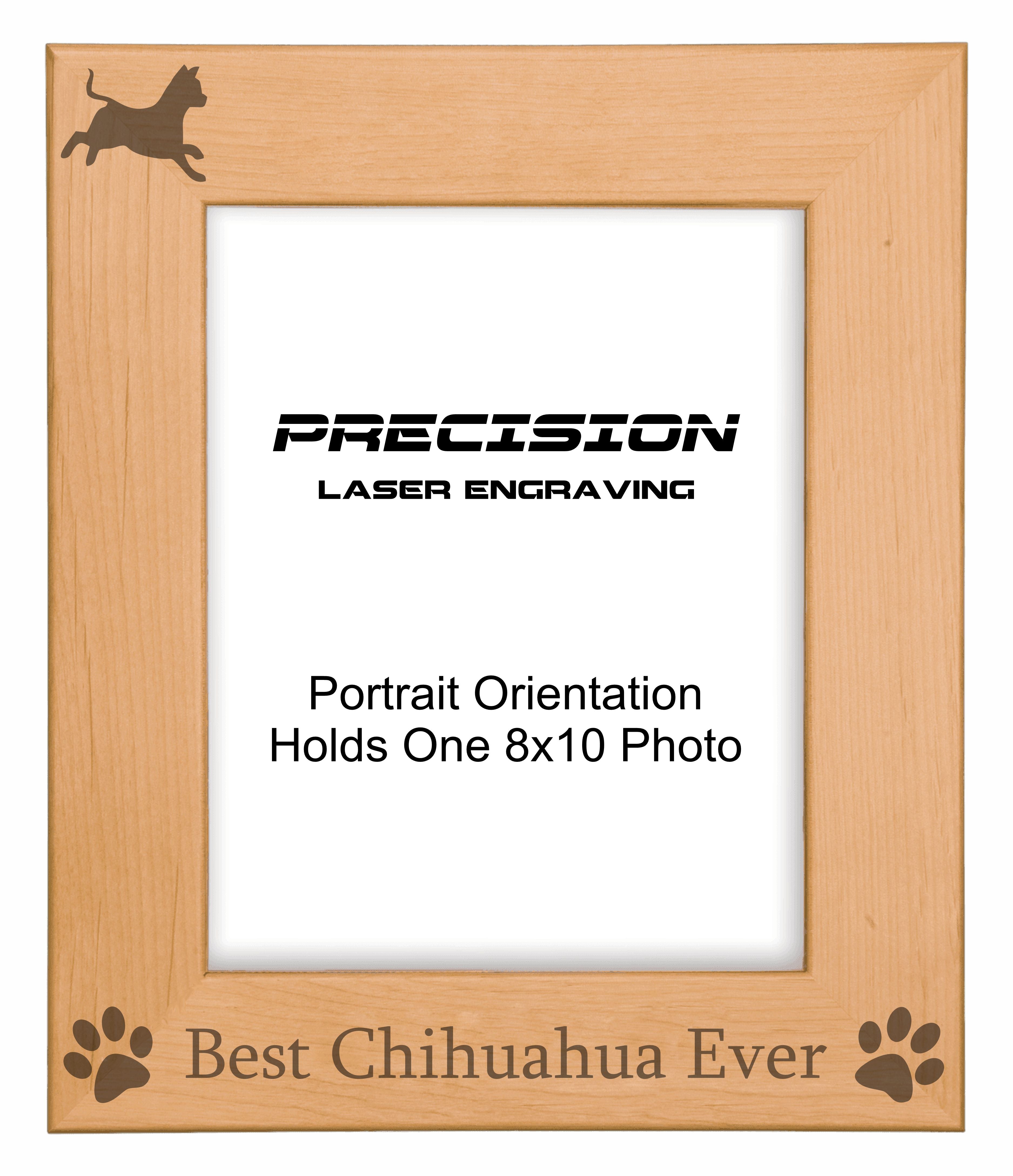 Best Chihuahua Ever Picture Frame, Engraved Natural Wood Photo Frame, 4x6 5x7 8x10, Pet Frames