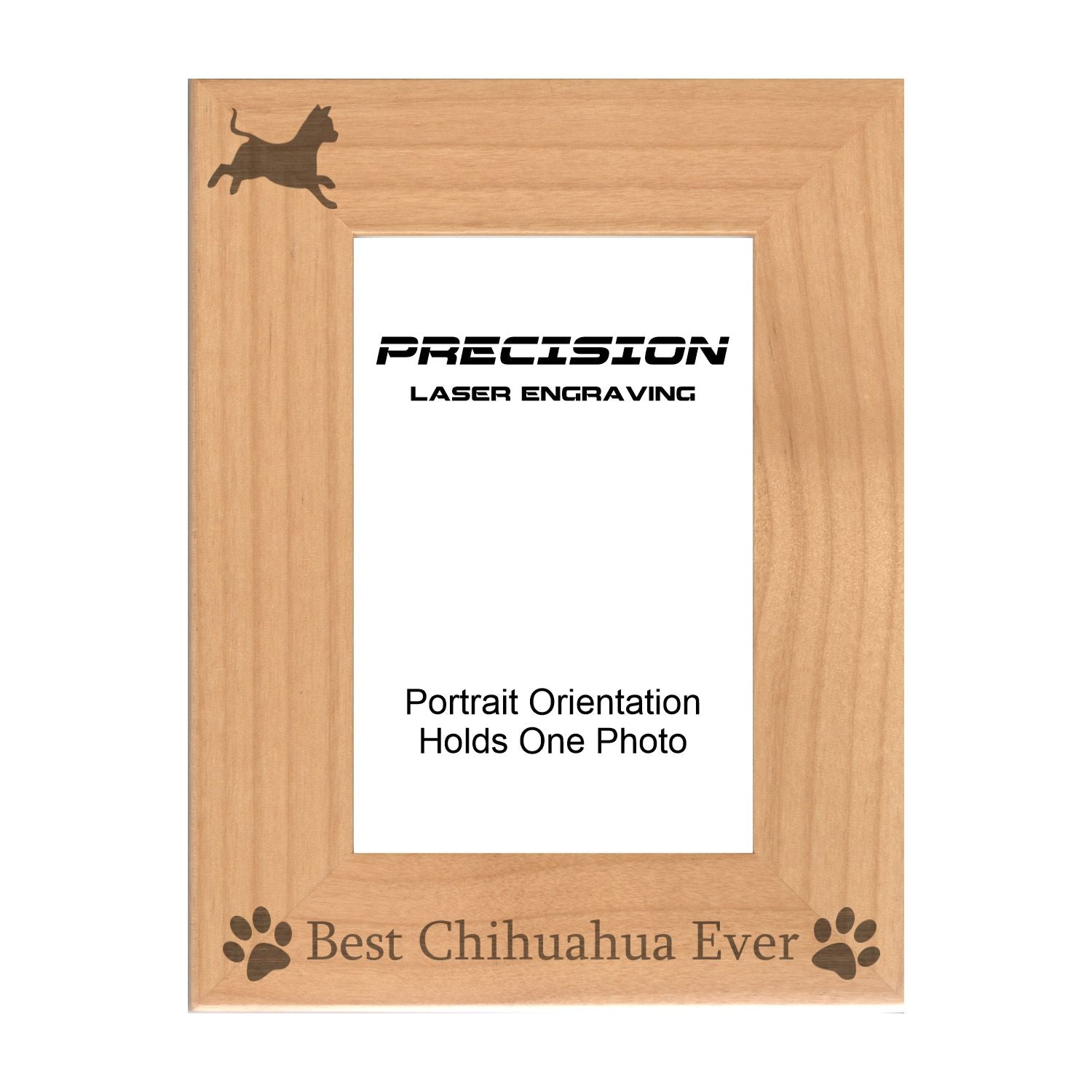 Best Chihuahua Ever Picture Frame, Engraved Natural Wood Photo Frame, 4x6 5x7 8x10, Pet Frames