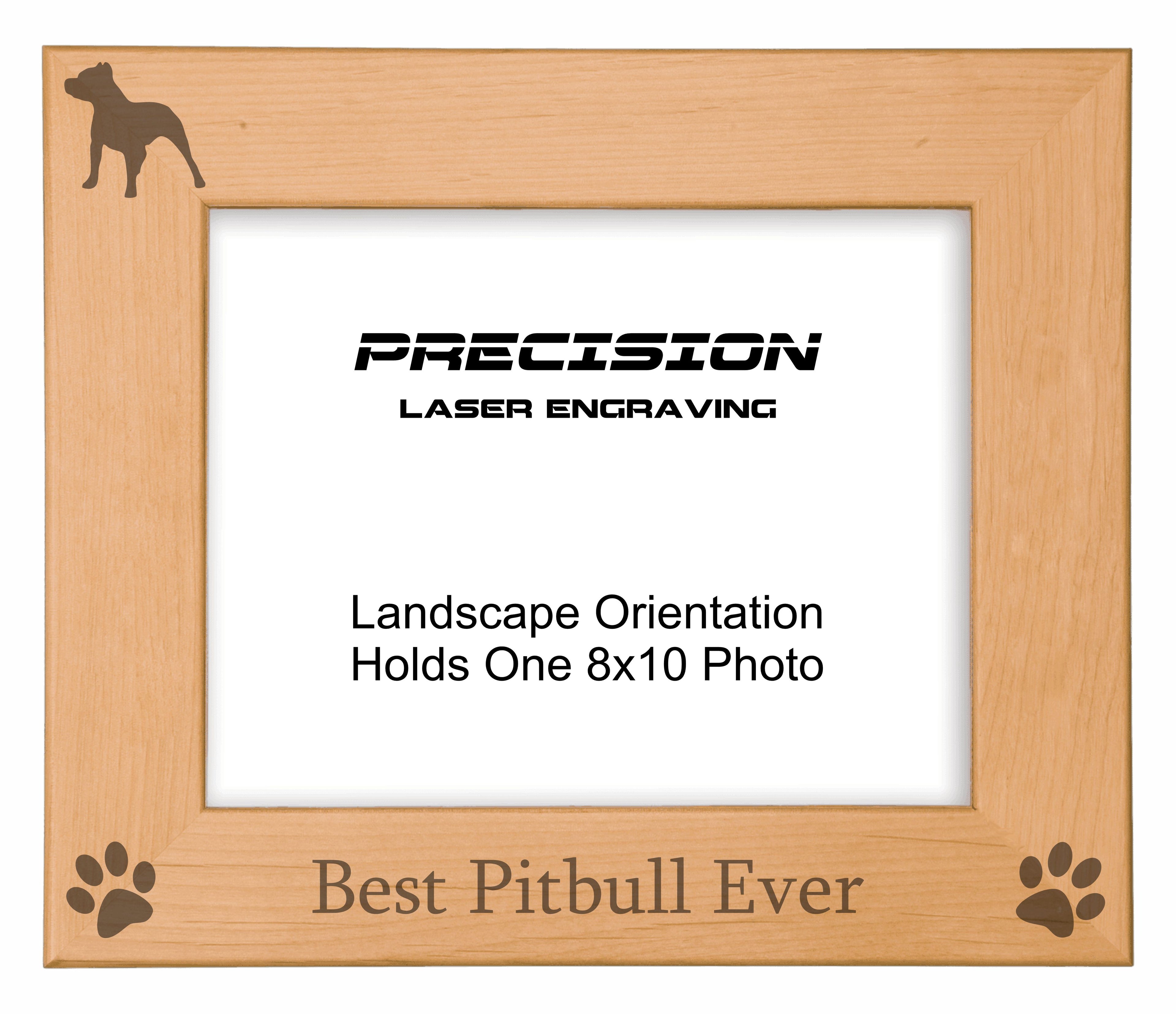 Best Pitbull Ever Picture Frame, Engraved Natural Wood Photo Frame, 4x6 5x7 8x10, Pet Frames