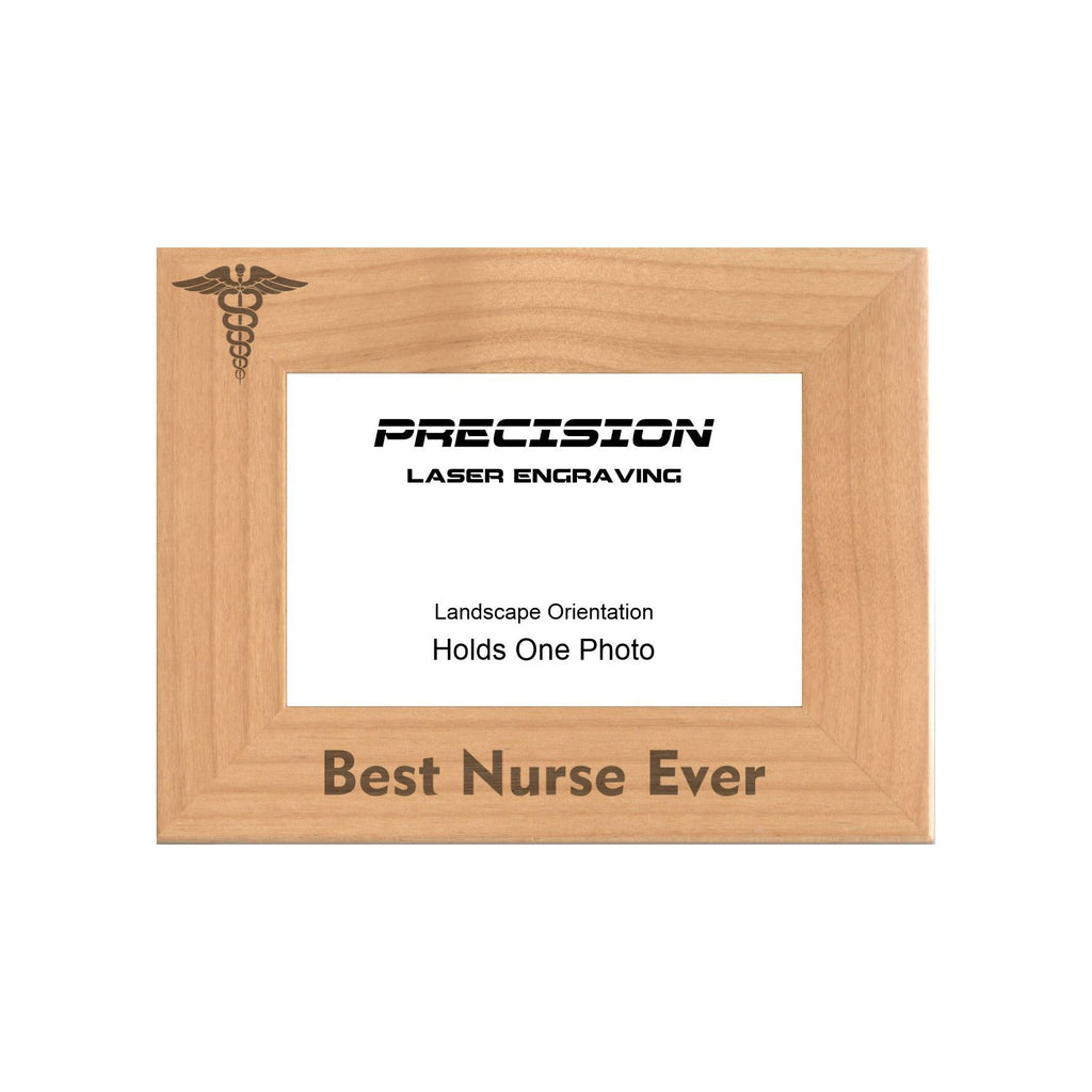 Best Nurse Ever Picture Frame, Engraved Natural Wood Photo Frame, 4x6 5x7 8x10, Nurse Gift