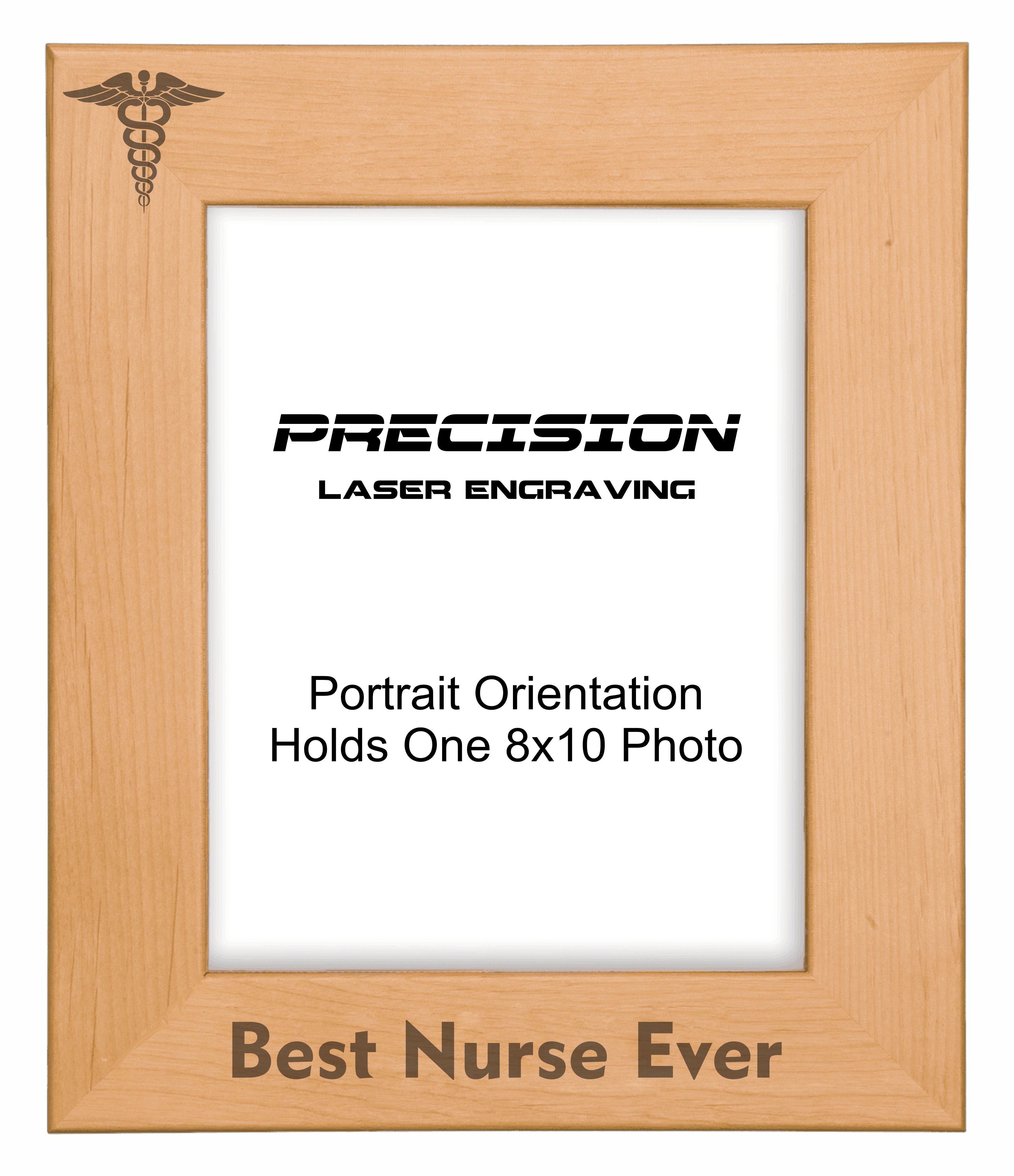 Best Nurse Ever Picture Frame, Engraved Natural Wood Photo Frame, 4x6 5x7 8x10, Nurse Gift