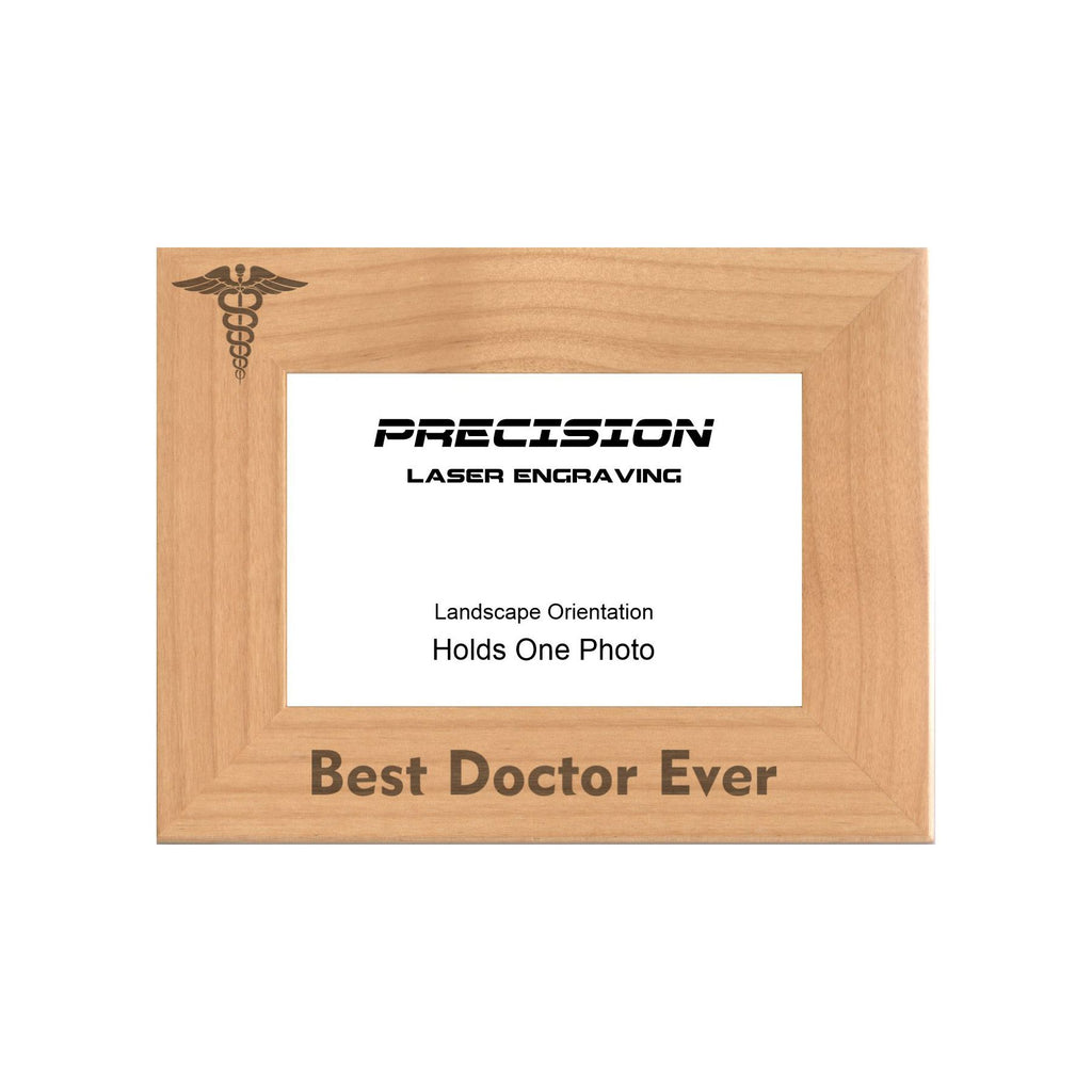 Best Doctor Ever Picture Frame, Engraved Natural Wood Photo Frame, 4x6 5x7 8x10, Doctor Gift