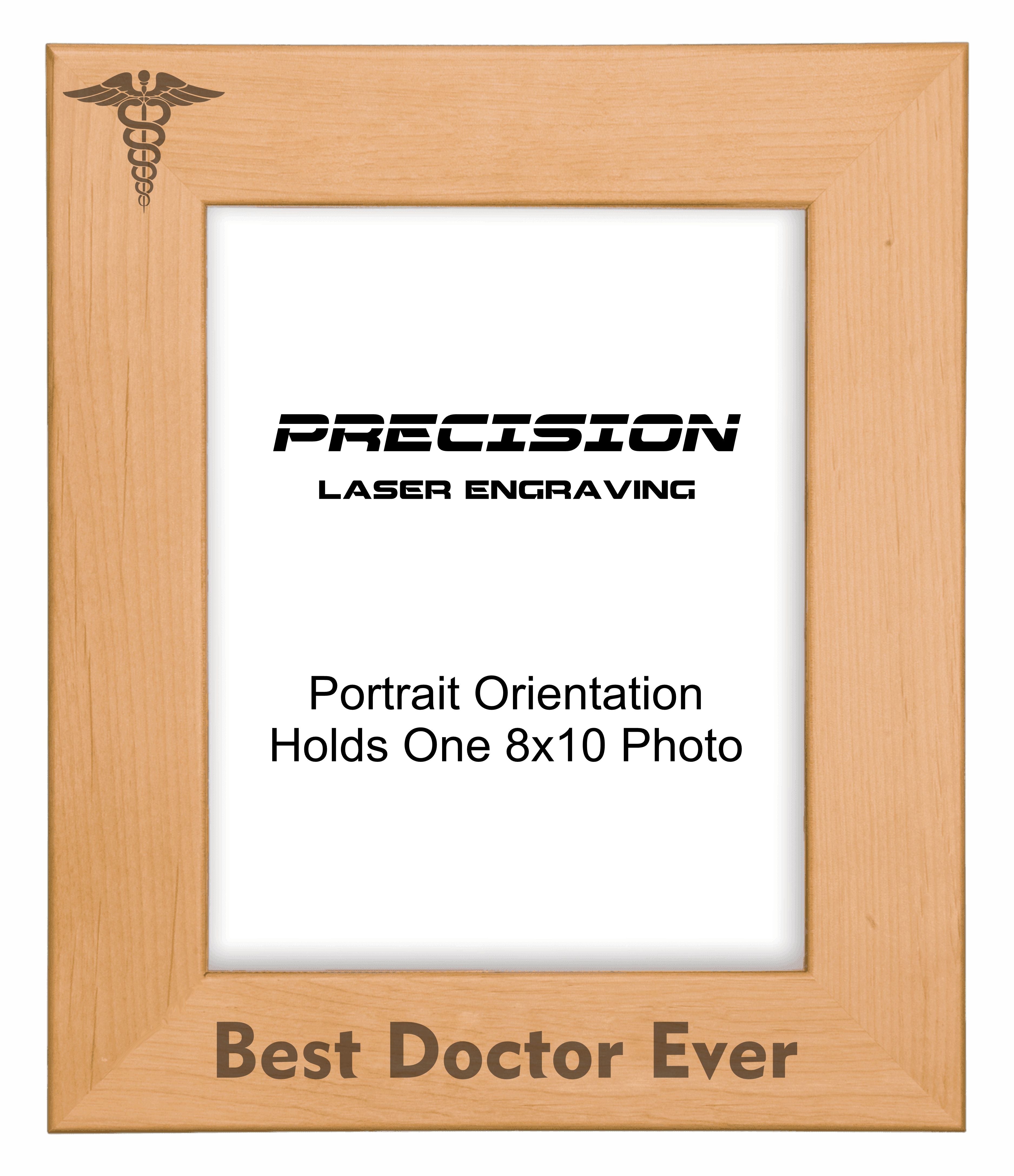 Best Doctor Ever Picture Frame, Engraved Natural Wood Photo Frame, 4x6 5x7 8x10, Doctor Gift