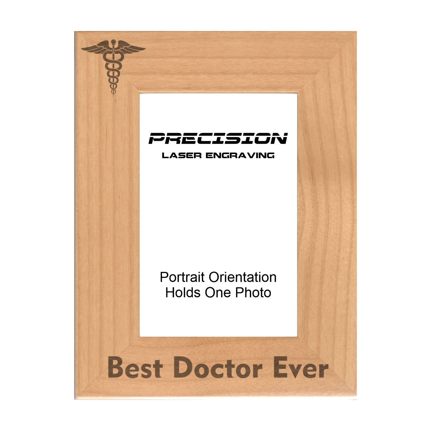 Best Doctor Ever Picture Frame, Engraved Natural Wood Photo Frame, 4x6 5x7 8x10, Doctor Gift
