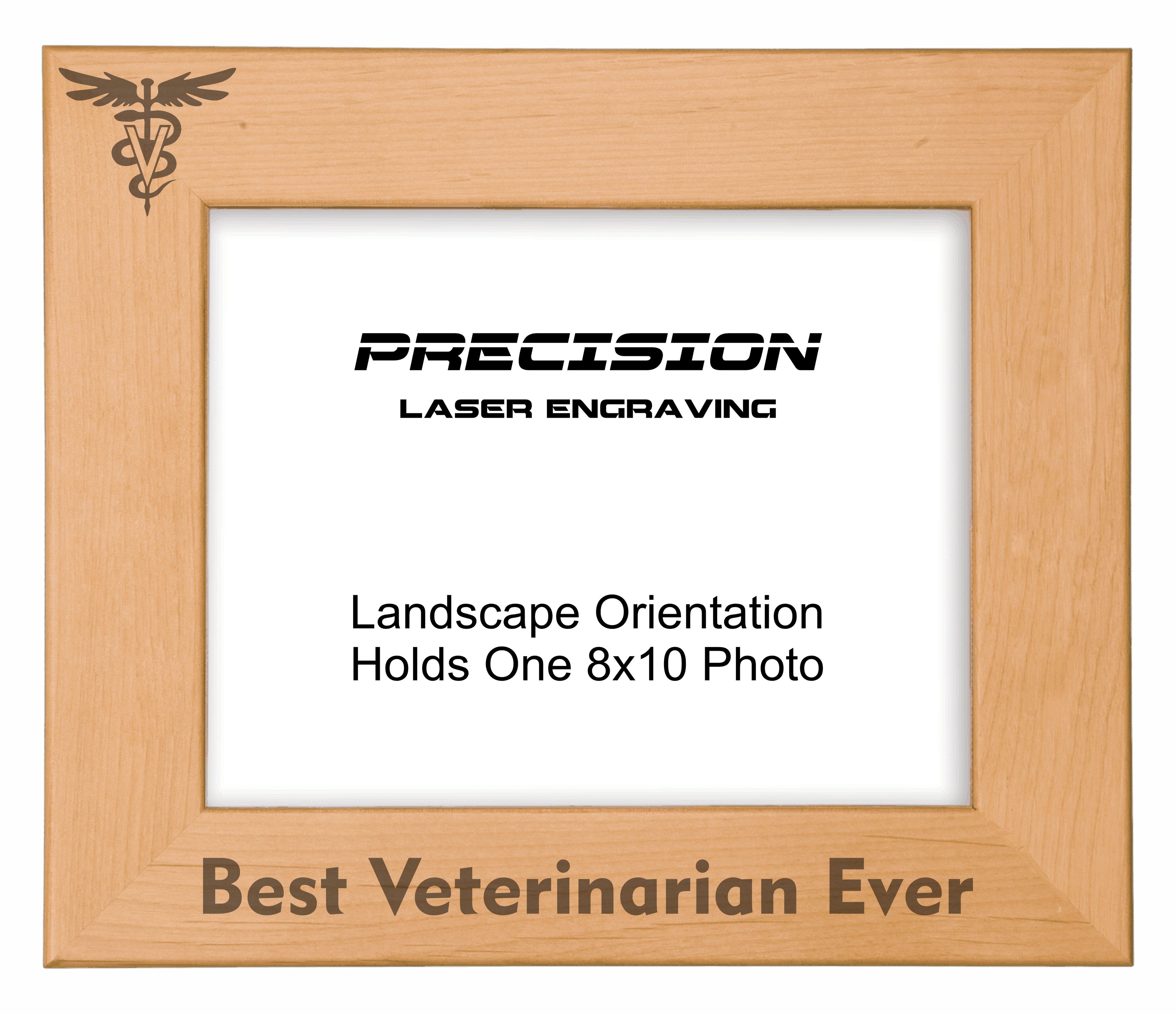 Best Veterinarian Ever Picture Frame, Engraved Natural Wood Photo Frame, 4x6 5x7 8x10, Vet Gift