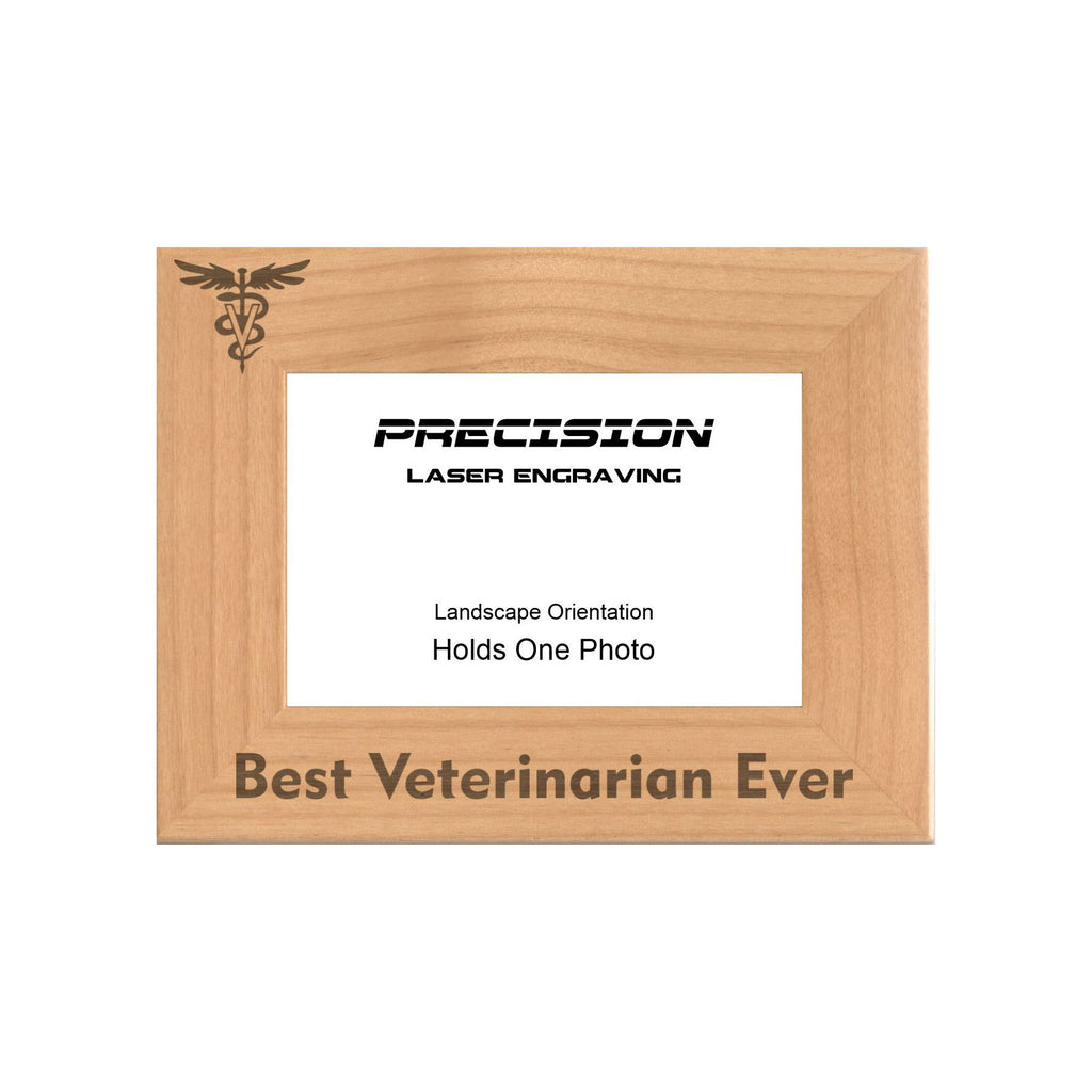 Best Veterinarian Ever Picture Frame, Engraved Natural Wood Photo Frame, 4x6 5x7 8x10, Vet Gift