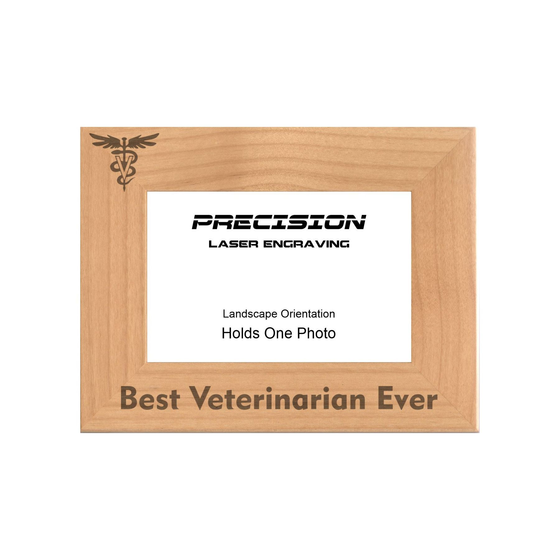Best Veterinarian Ever Picture Frame, Engraved Natural Wood Photo Frame, 4x6 5x7 8x10, Vet Gift