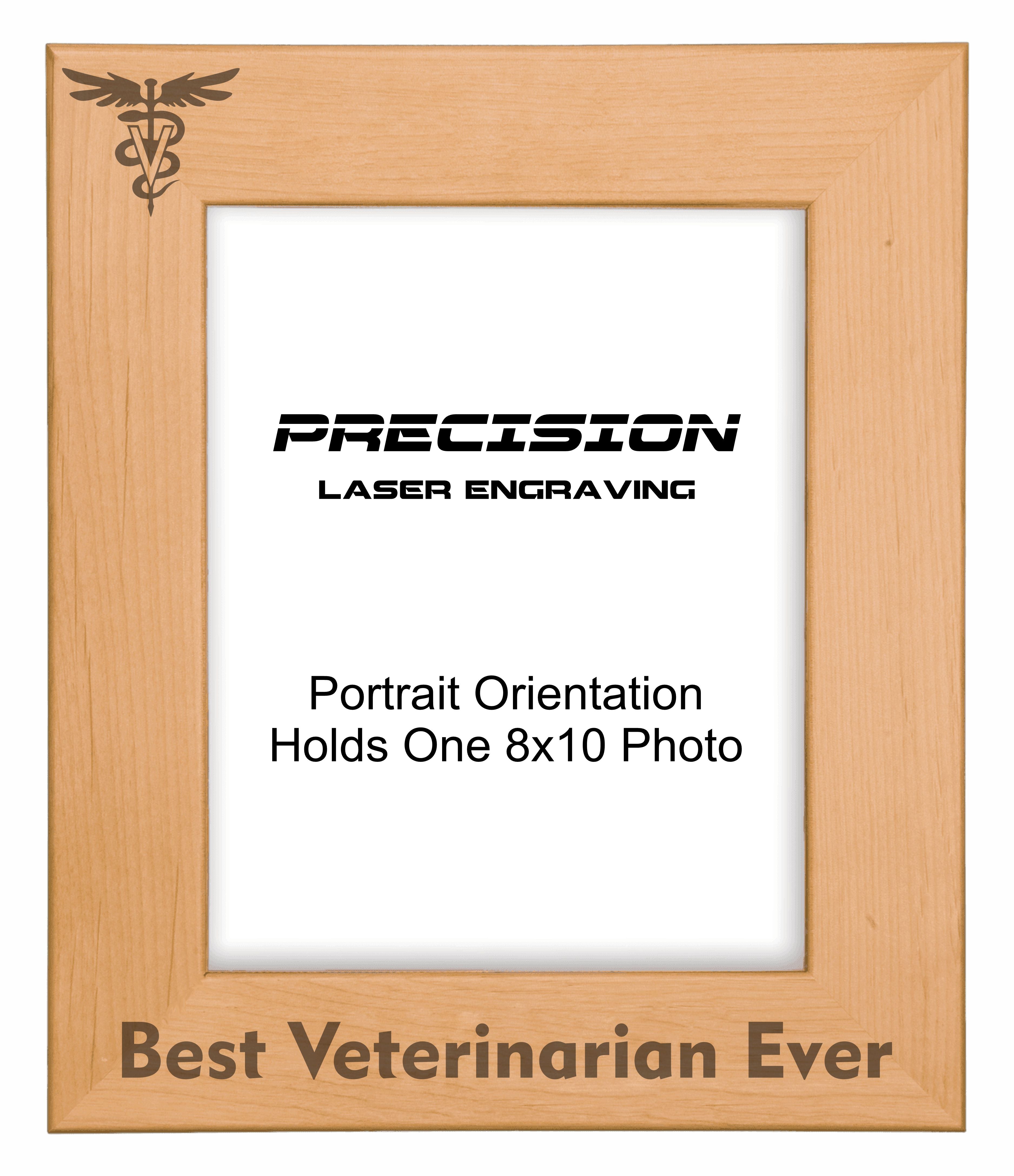 Best Veterinarian Ever Picture Frame, Engraved Natural Wood Photo Frame, 4x6 5x7 8x10, Vet Gift