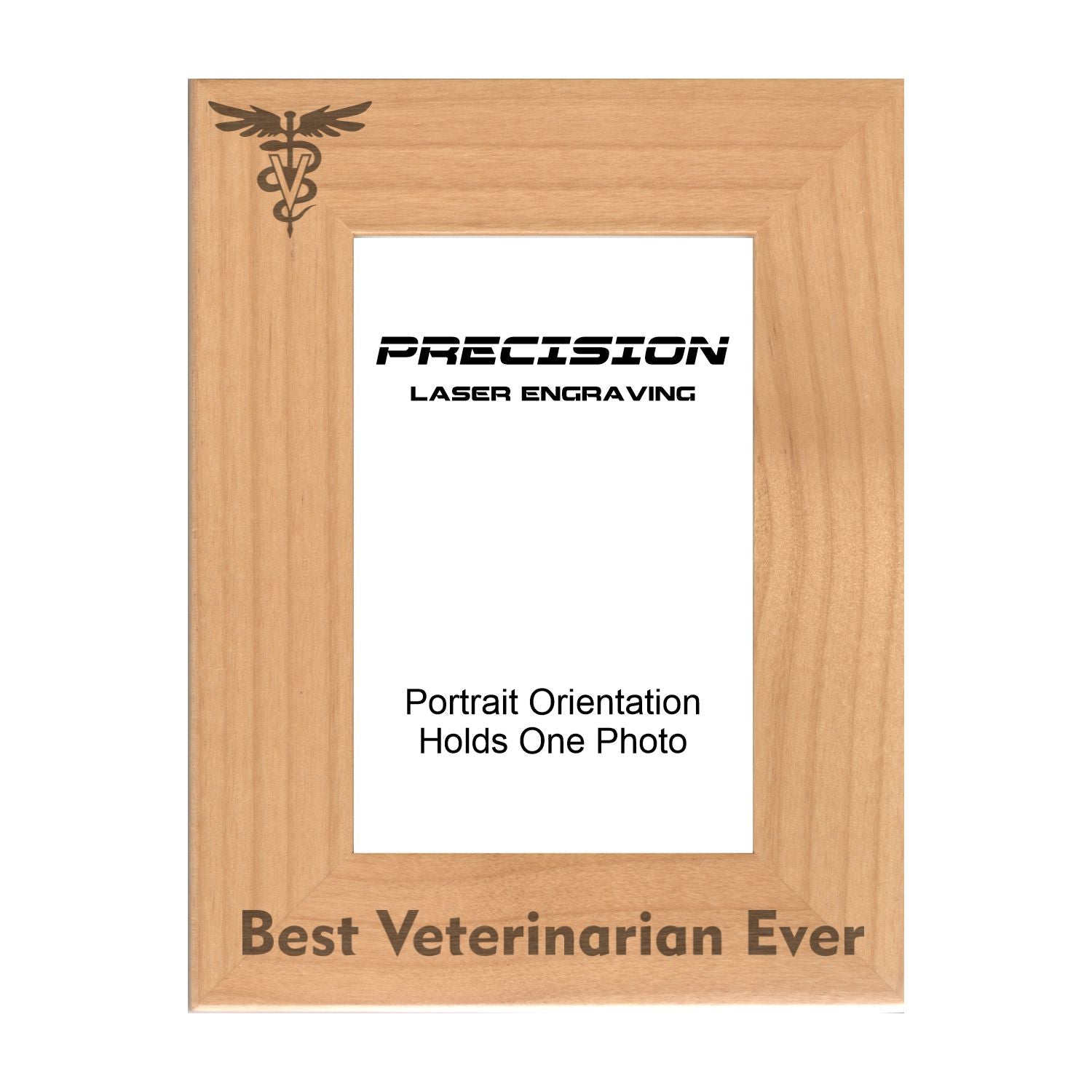 Best Veterinarian Ever Picture Frame, Engraved Natural Wood Photo Frame, 4x6 5x7 8x10, Vet Gift