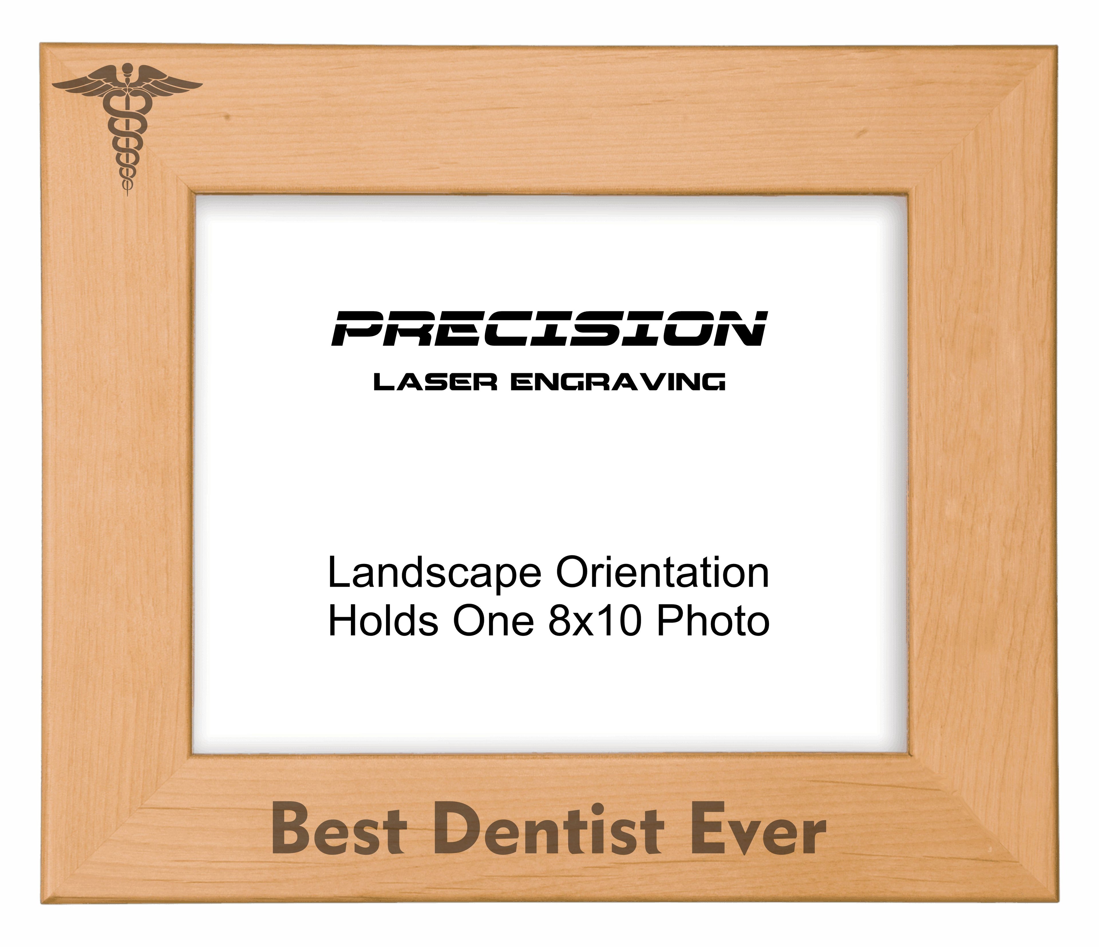 Best Dentist Ever Picture Frame, Engraved Natural Wood Photo Frame, 4x6 5x7 8x10, Dentist Gift