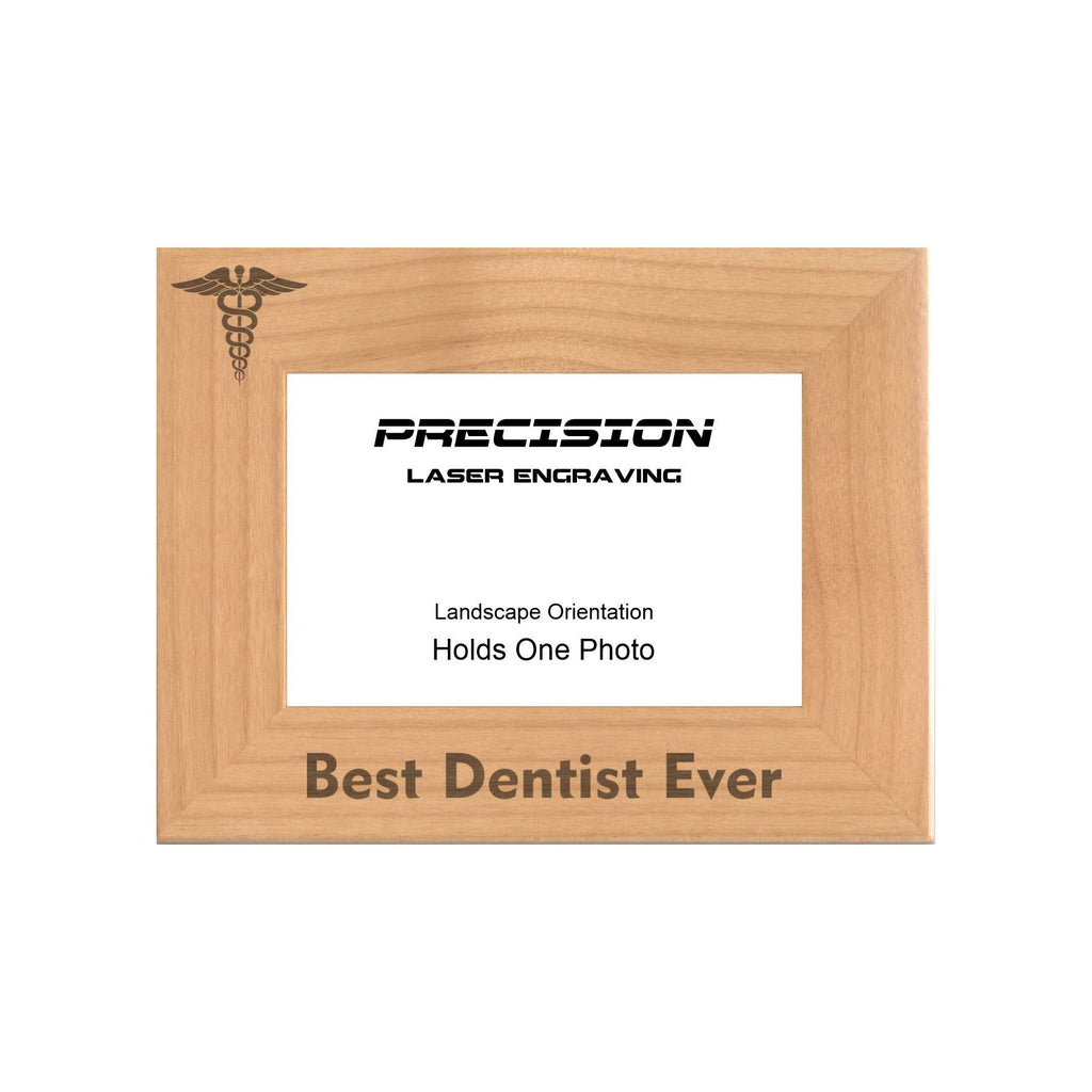 Best Dentist Ever Picture Frame, Engraved Natural Wood Photo Frame, 4x6 5x7 8x10, Dentist Gift