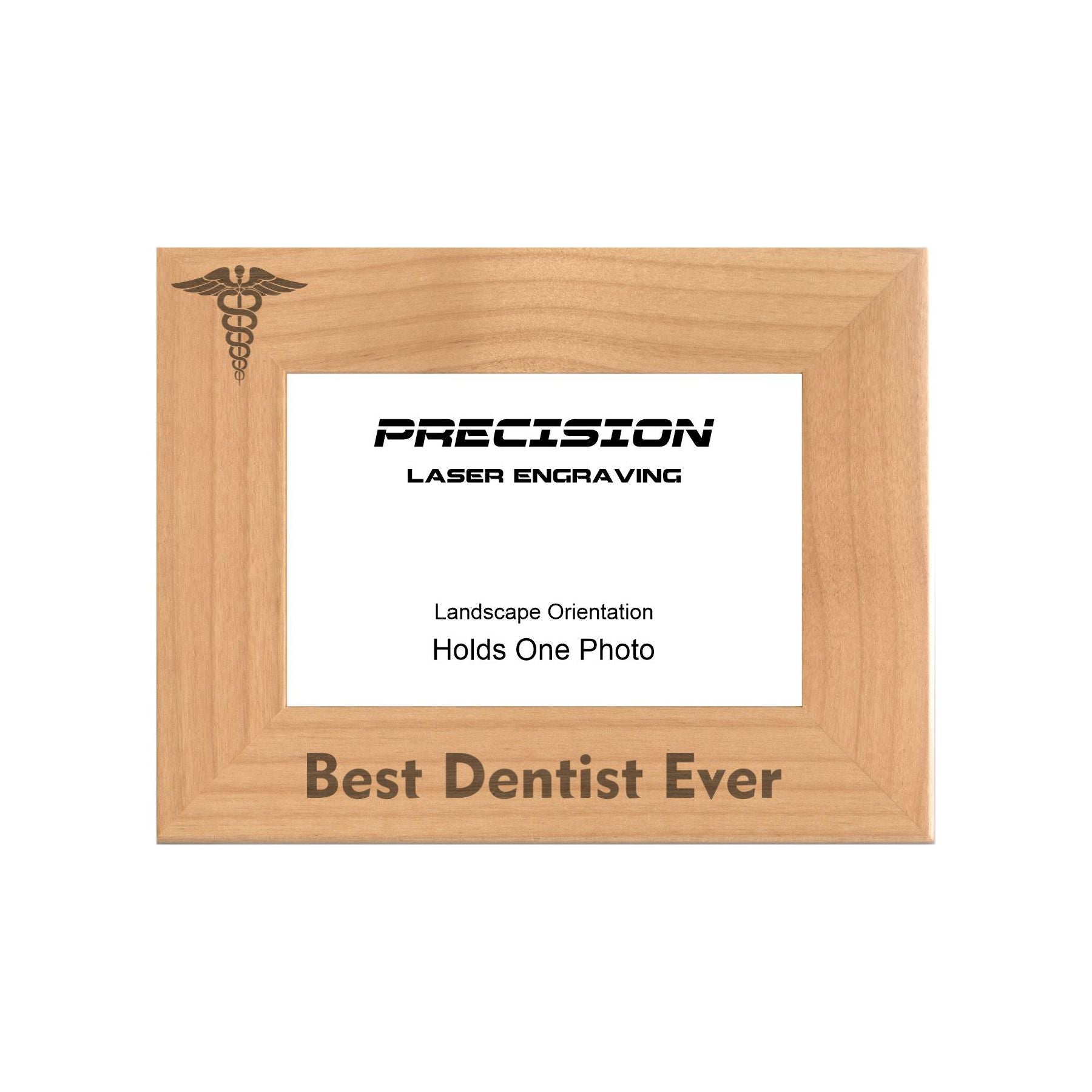 Best Dentist Ever Picture Frame, Engraved Natural Wood Photo Frame, 4x6 5x7 8x10, Dentist Gift
