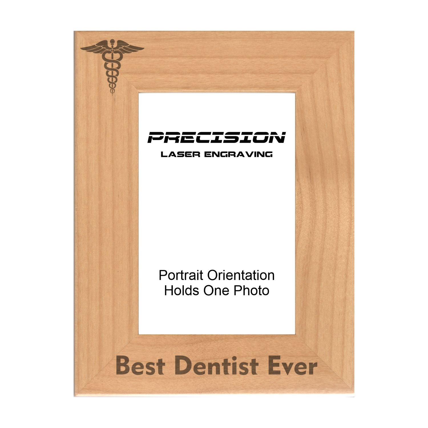 Best Dentist Ever Picture Frame, Engraved Natural Wood Photo Frame, 4x6 5x7 8x10, Dentist Gift
