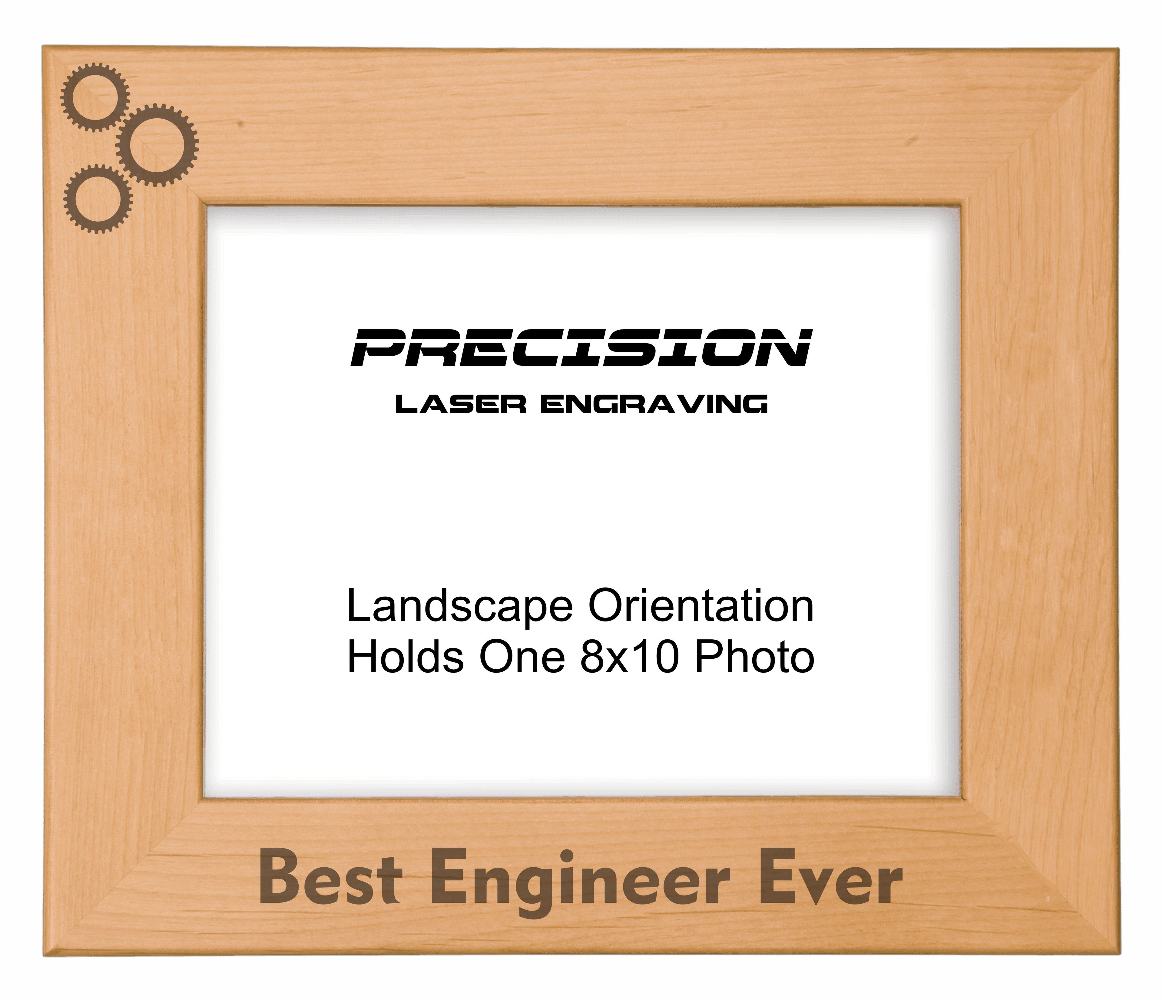 Best Engineer Ever Picture Frame, Engraved Natural Wood Photo Frame, 4x6 5x7 8x10, Engineer Gift
