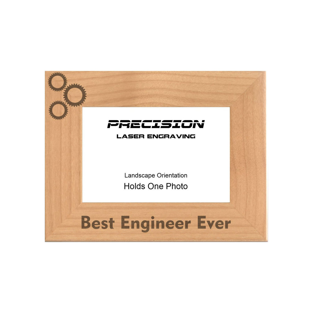 Best Engineer Ever Picture Frame, Engraved Natural Wood Photo Frame, 4x6 5x7 8x10, Engineer Gift