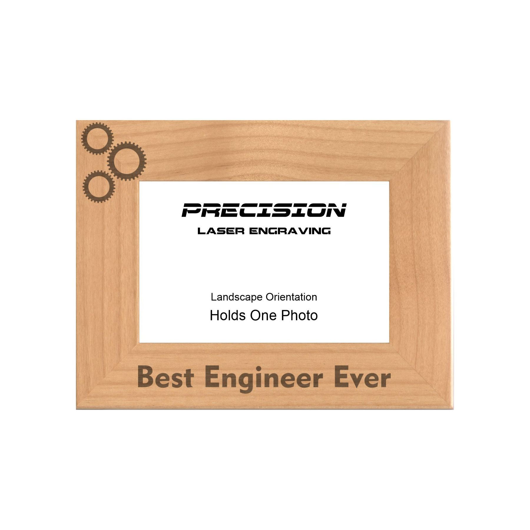 Best Engineer Ever Picture Frame, Engraved Natural Wood Photo Frame, 4x6 5x7 8x10, Engineer Gift