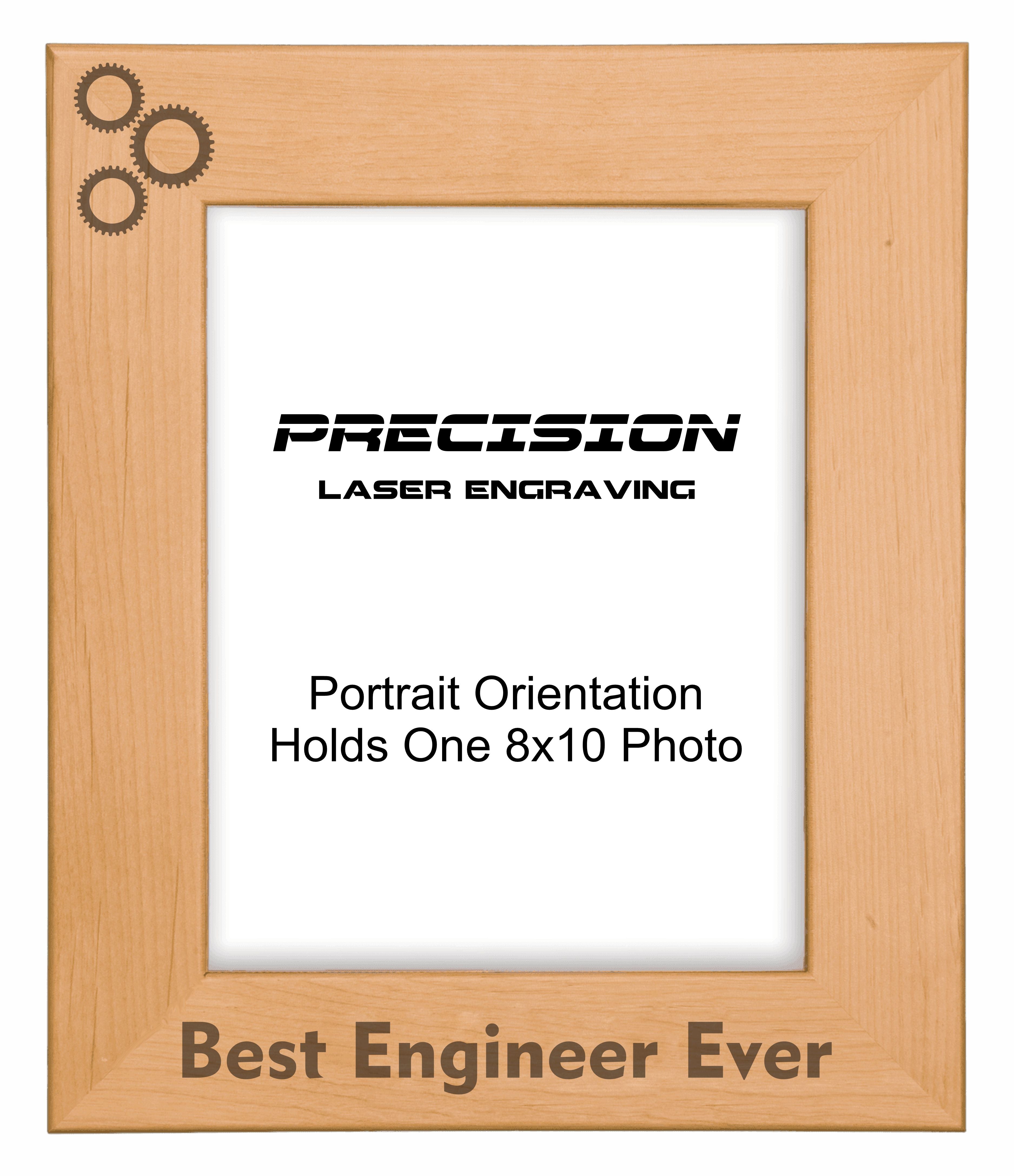 Best Engineer Ever Picture Frame, Engraved Natural Wood Photo Frame, 4x6 5x7 8x10, Engineer Gift