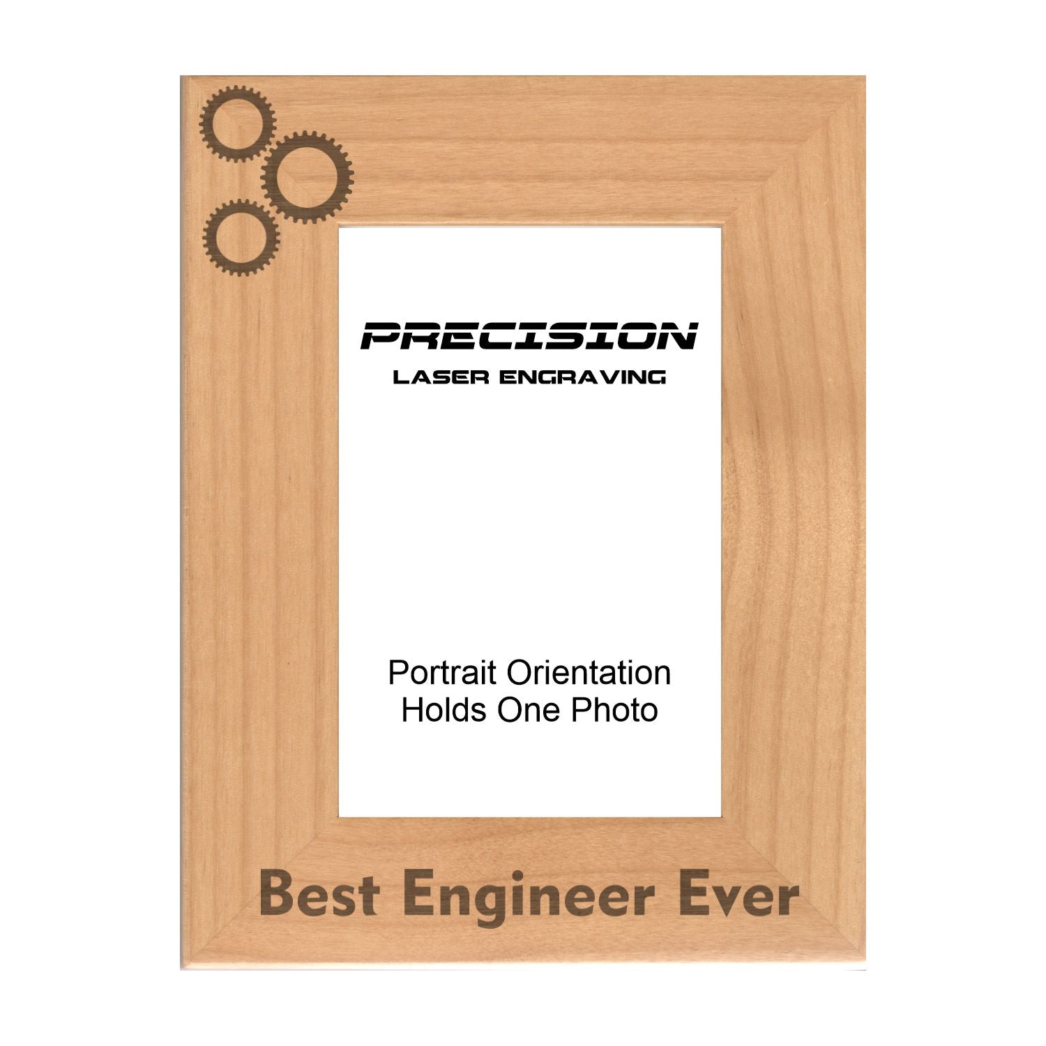 Best Engineer Ever Picture Frame, Engraved Natural Wood Photo Frame, 4x6 5x7 8x10, Engineer Gift