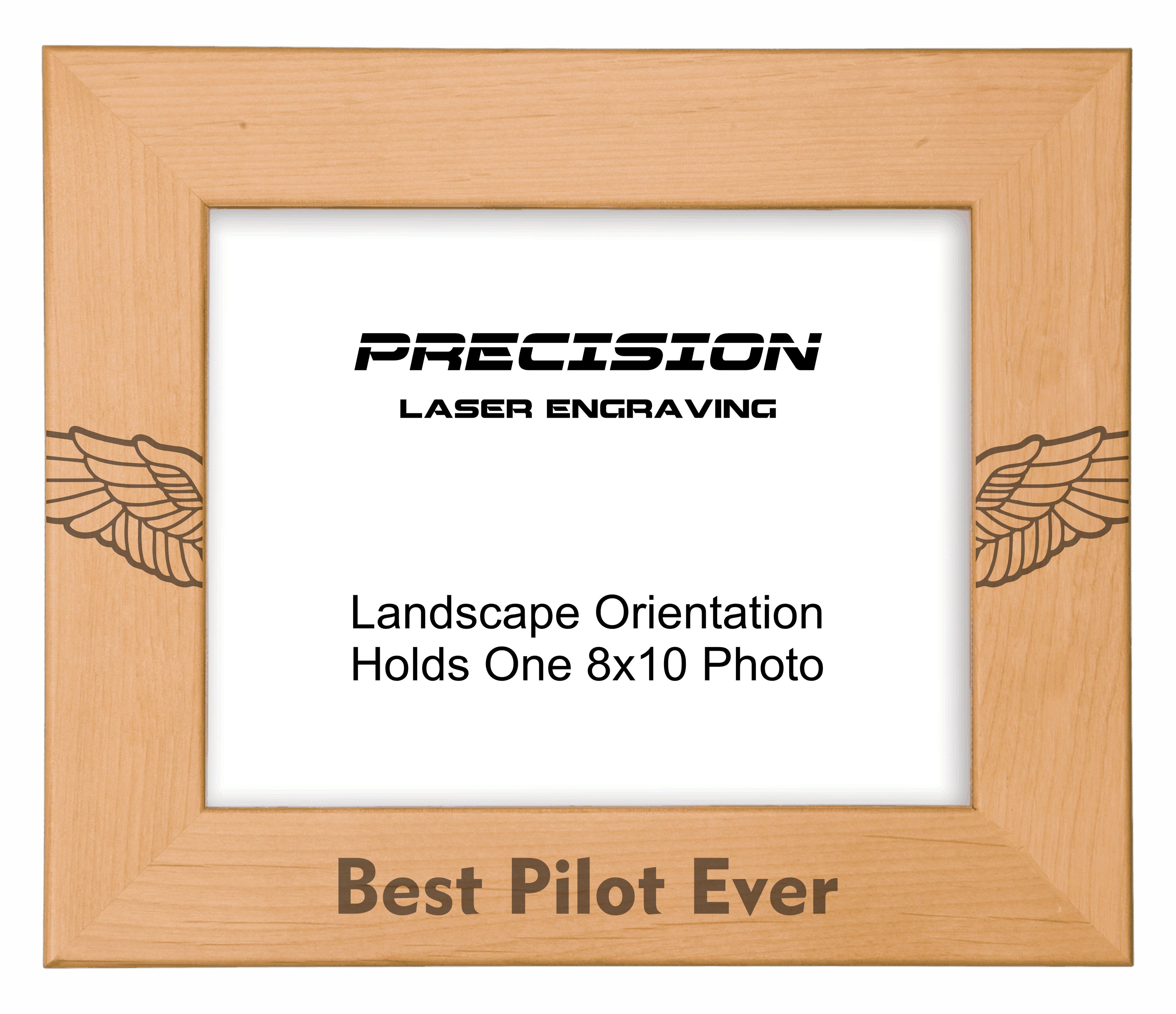 Best Pilot Ever Picture Frame, Engraved Natural Wood Photo Frame, 4x6 5x7 8x10, Pilot Gift