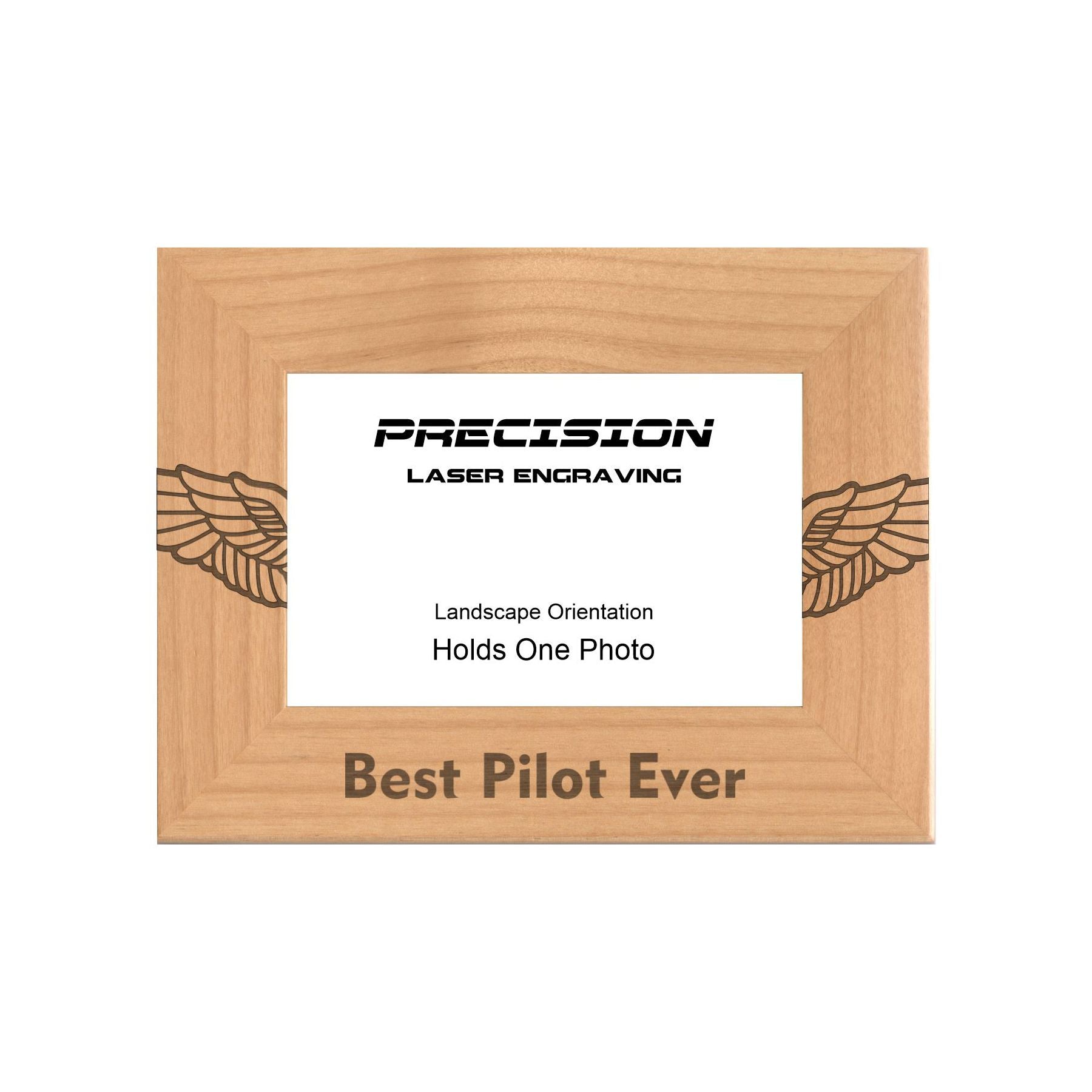 Best Pilot Ever Picture Frame, Engraved Natural Wood Photo Frame, 4x6 5x7 8x10, Pilot Gift