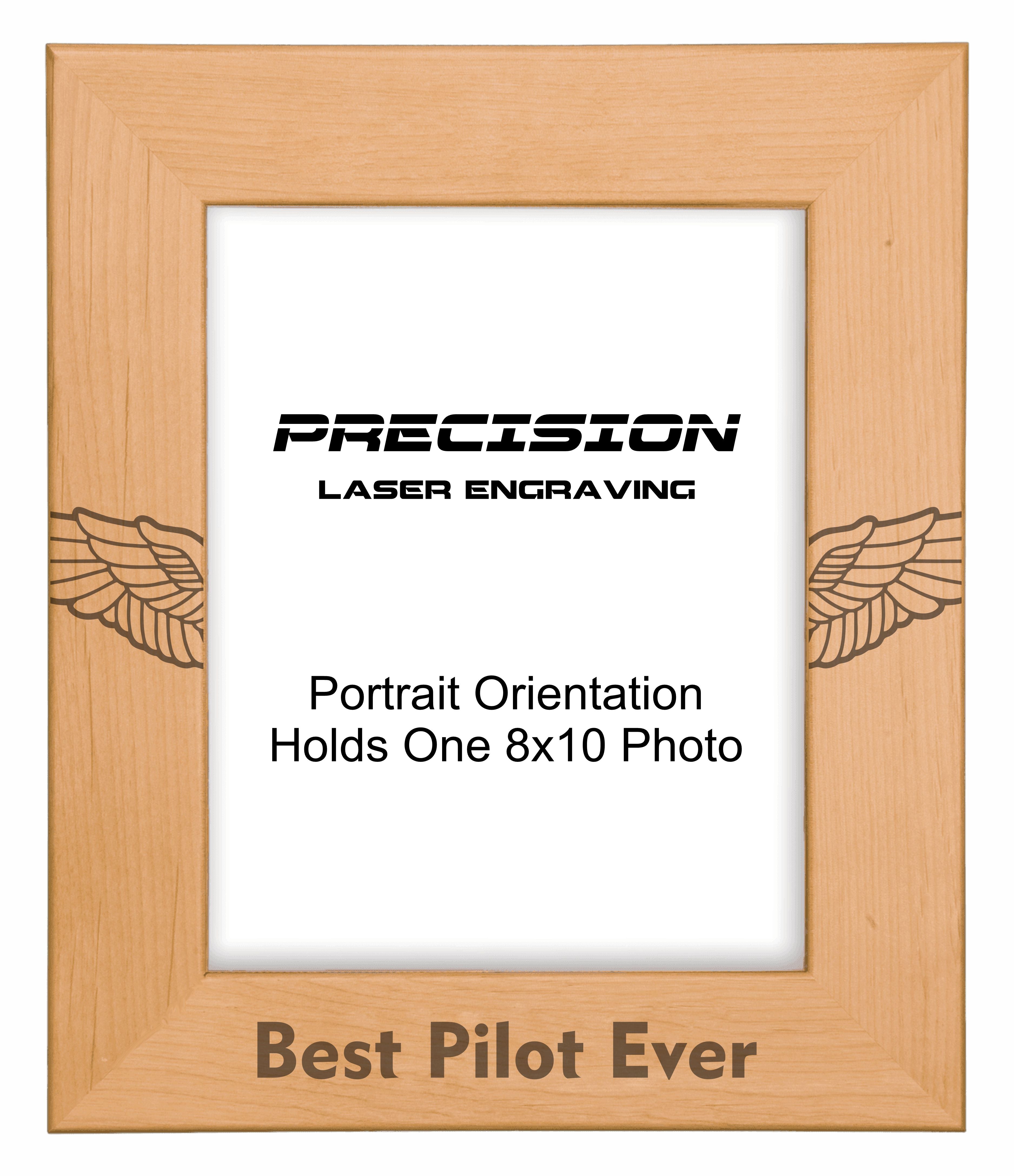 Best Pilot Ever Picture Frame, Engraved Natural Wood Photo Frame, 4x6 5x7 8x10, Pilot Gift