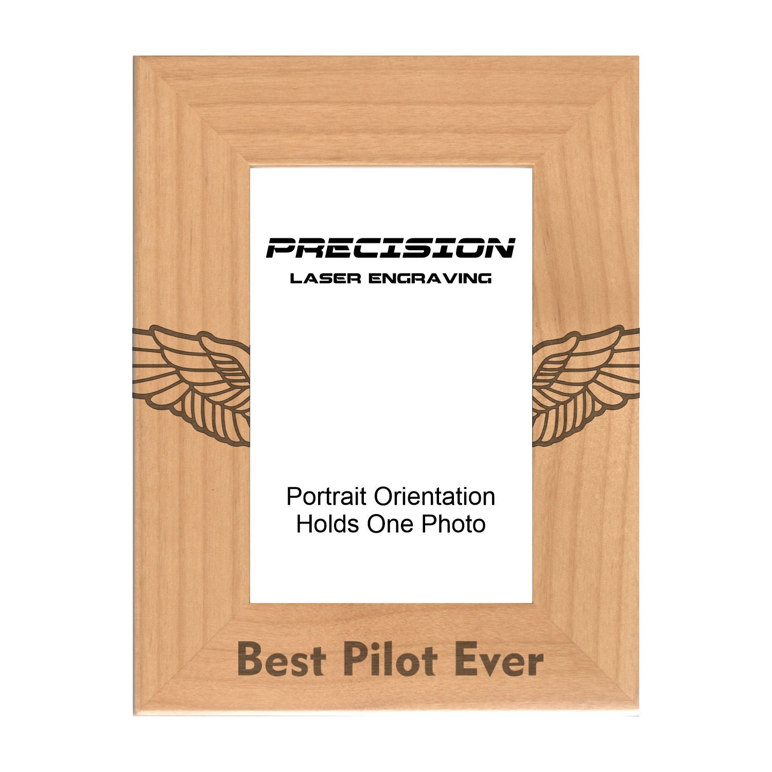 Best Pilot Ever Picture Frame, Engraved Natural Wood Photo Frame, 4x6 5x7 8x10, Pilot Gift