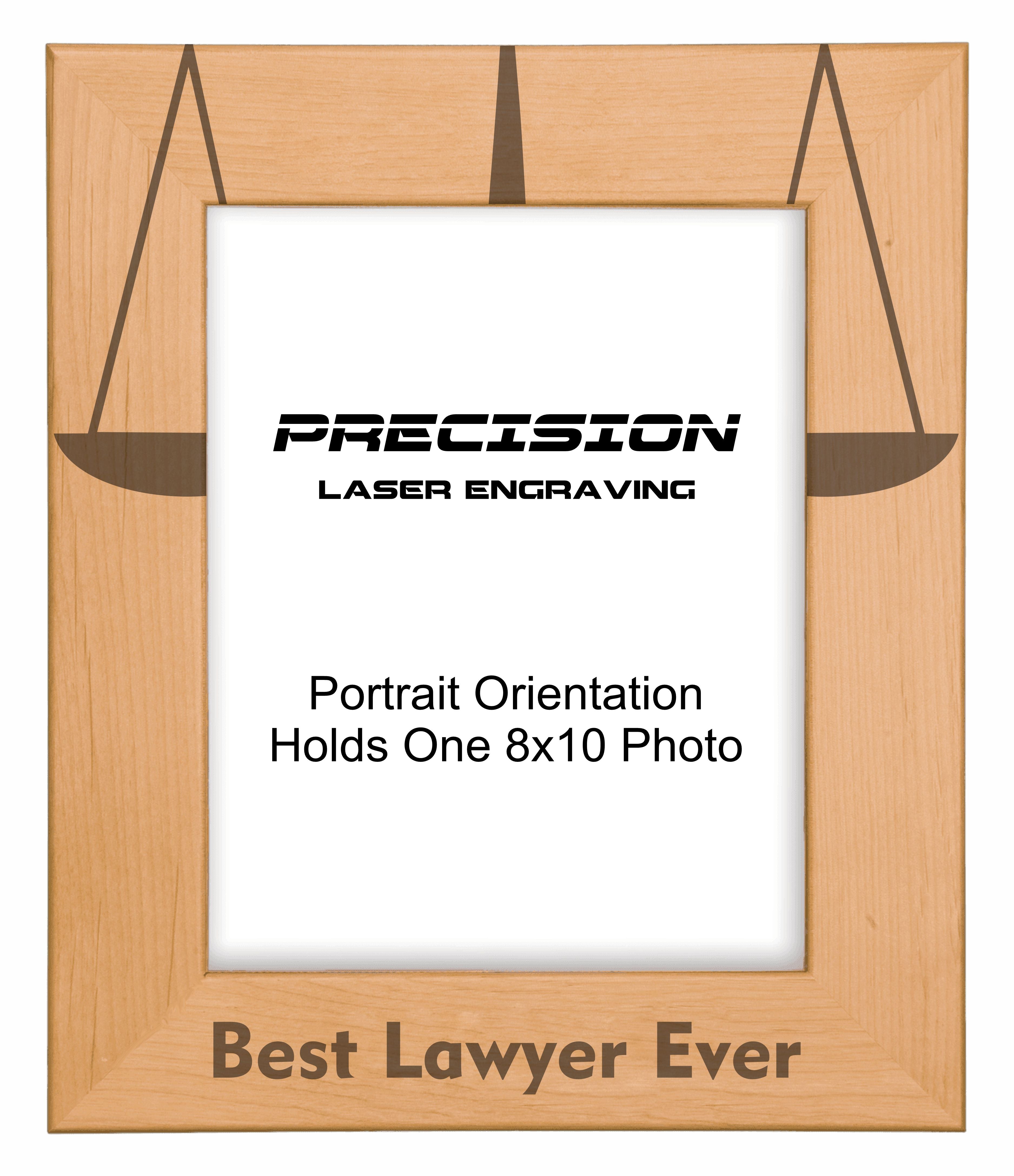 Best Lawyer Ever Picture Frame, Engraved Natural Wood Photo Frame, 4x6 5x7 8x10, Attorney Gift