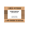I am a Veteran Sworn to Defend Picture Frame, Engraved Natural Wood Photo Frame, 4x6 5x7 8x10, Military Gift