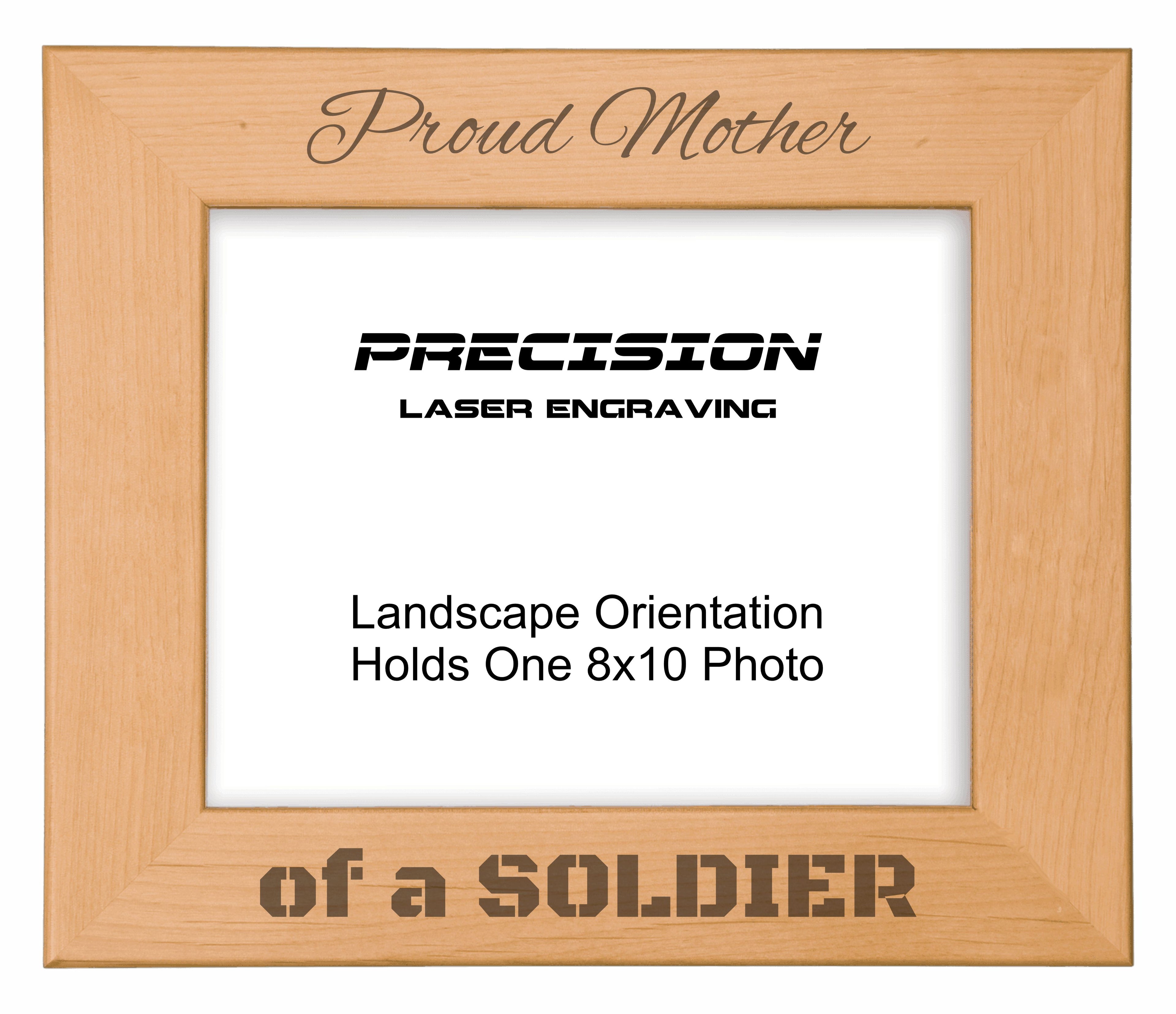 Proud Mother of a Soldier Picture Frame, Engraved Natural Wood Photo Frame, 4x6 5x7 8x10, Military Gift